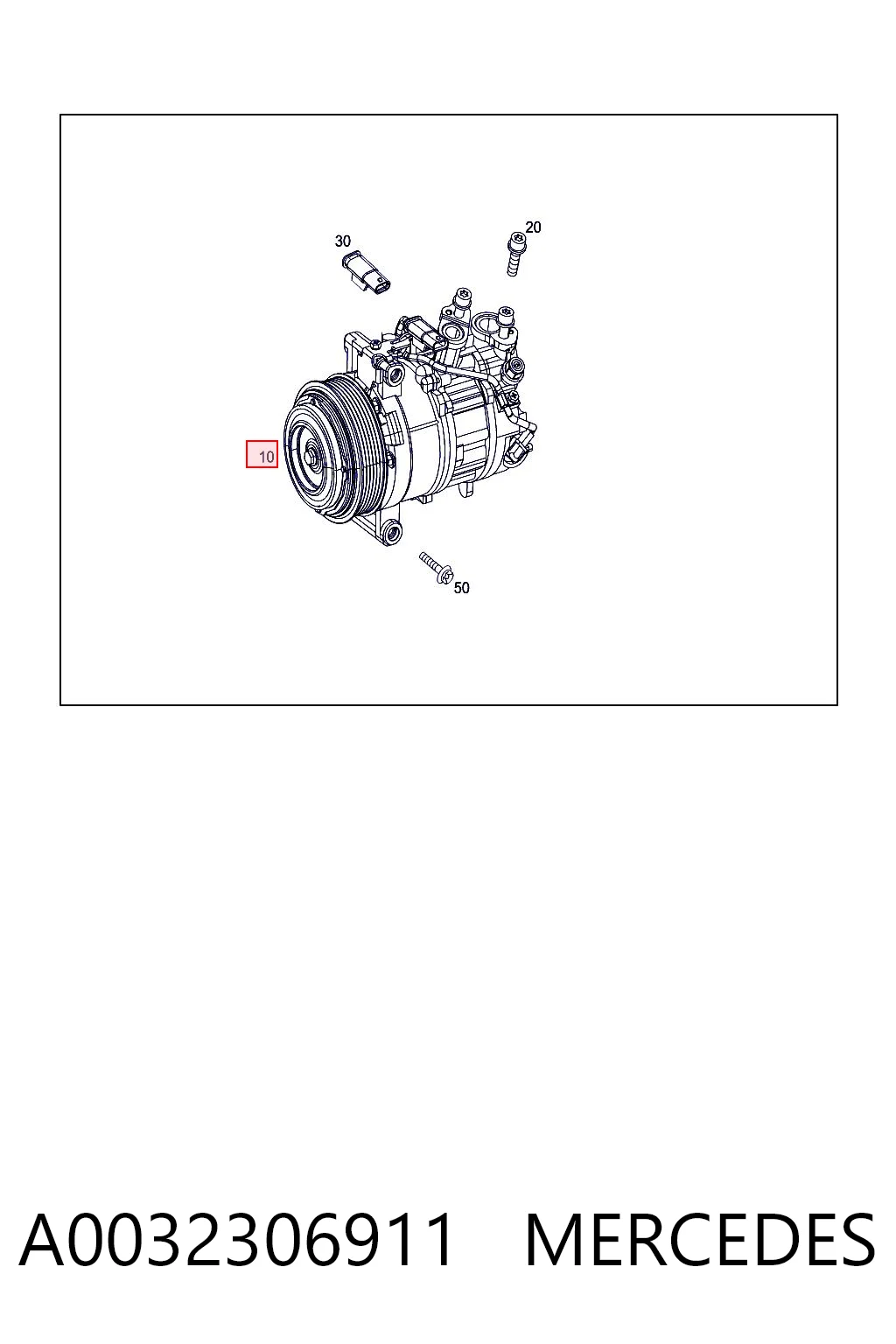 A0032306911 Mercedes Compressor de aparelho de ar condicionado