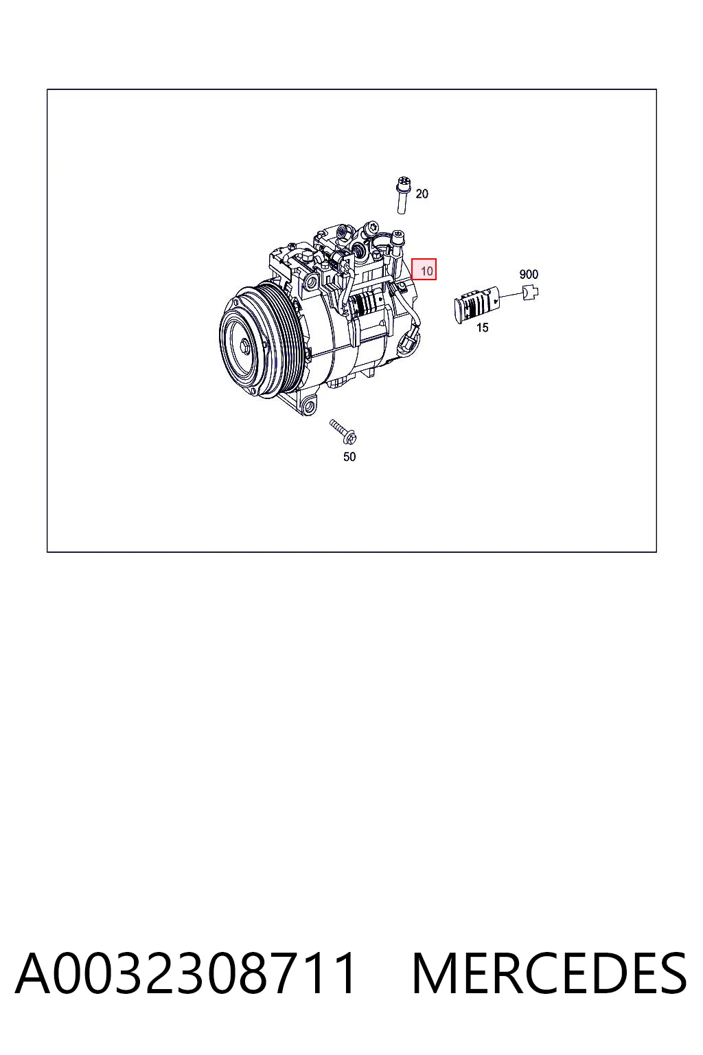 A0032308711 Mercedes Compressor de aparelho de ar condicionado