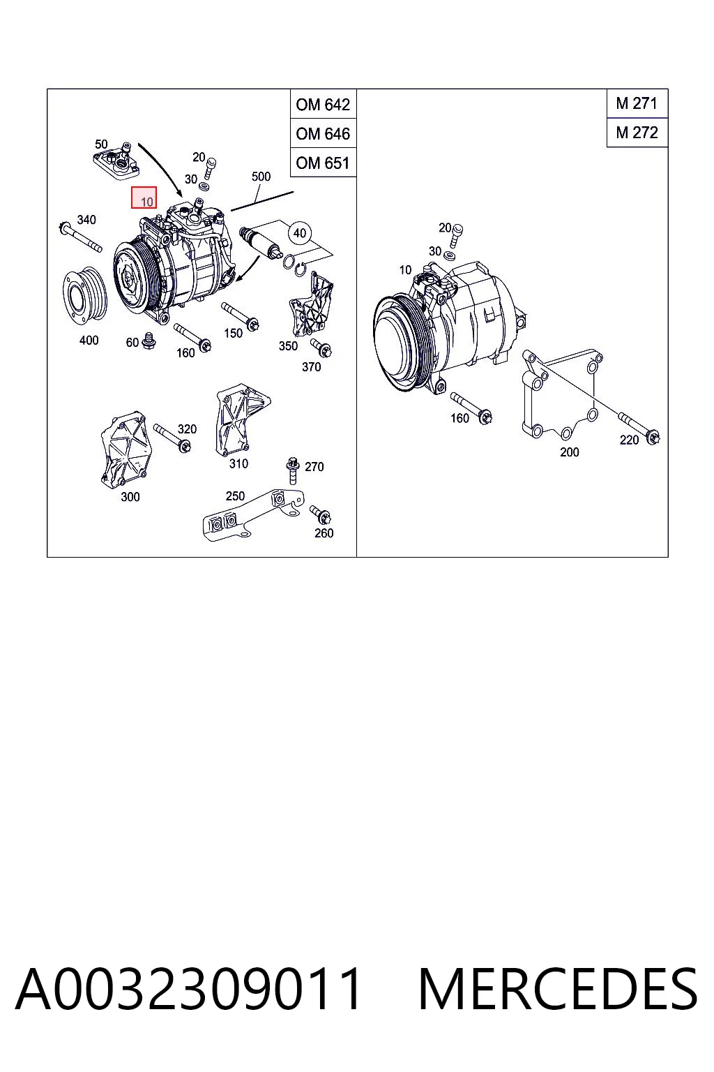 A0032309011 Mercedes Compressor de aparelho de ar condicionado