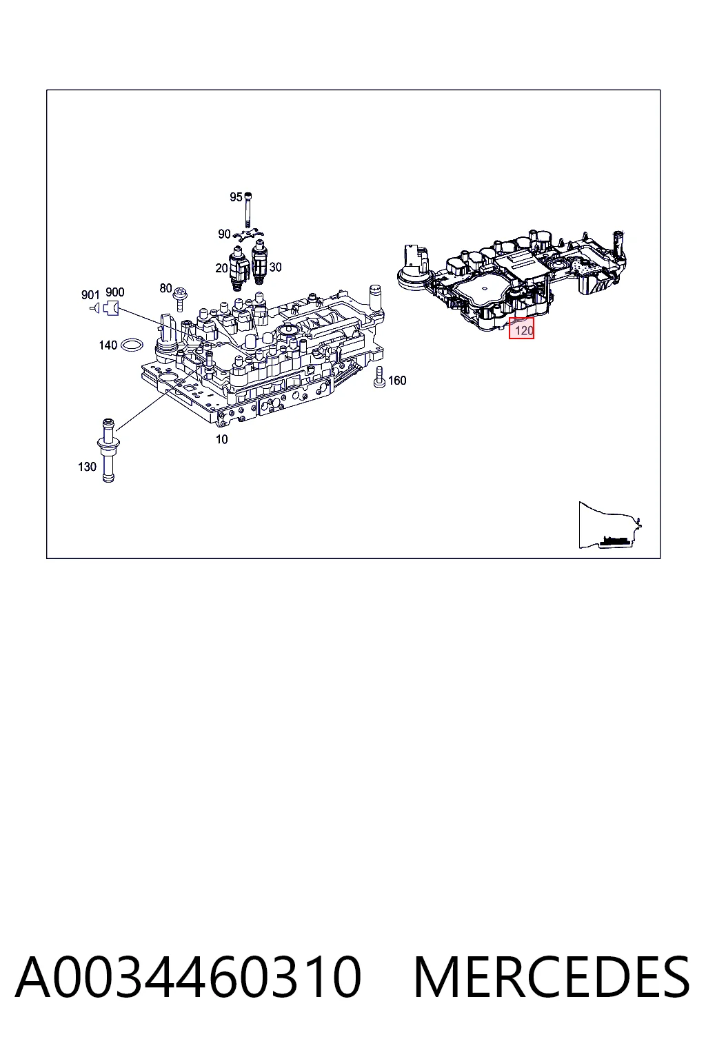 A0034460310 Mercedes Placa eletrônica da transmissão automática
