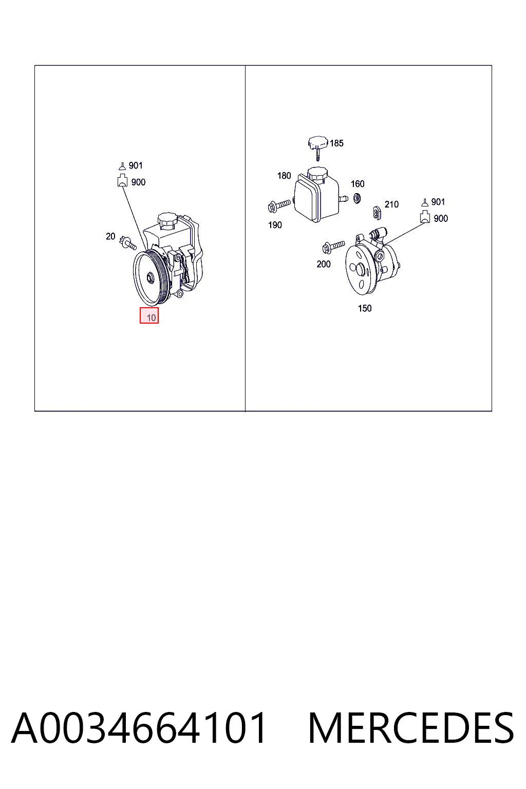 A0034664101 Mercedes Bomba da Direção hidrâulica assistida