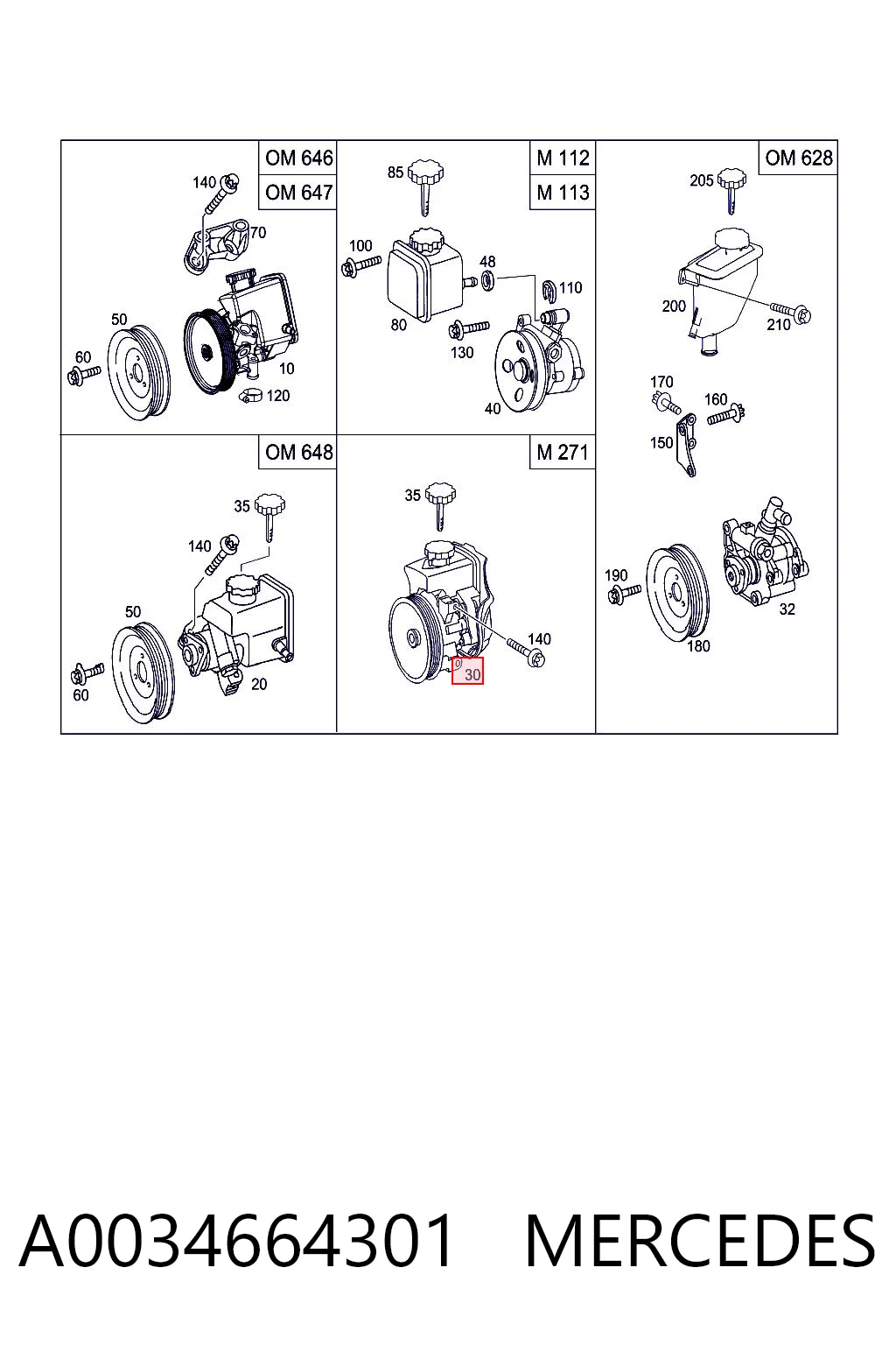 A0034664301 Mercedes Bomba da Direção hidrâulica assistida