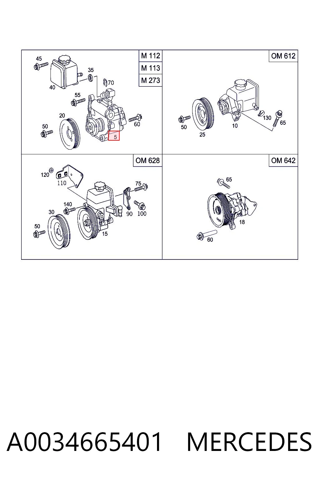 A0034665401 Mercedes Bomba da Direção hidrâulica assistida