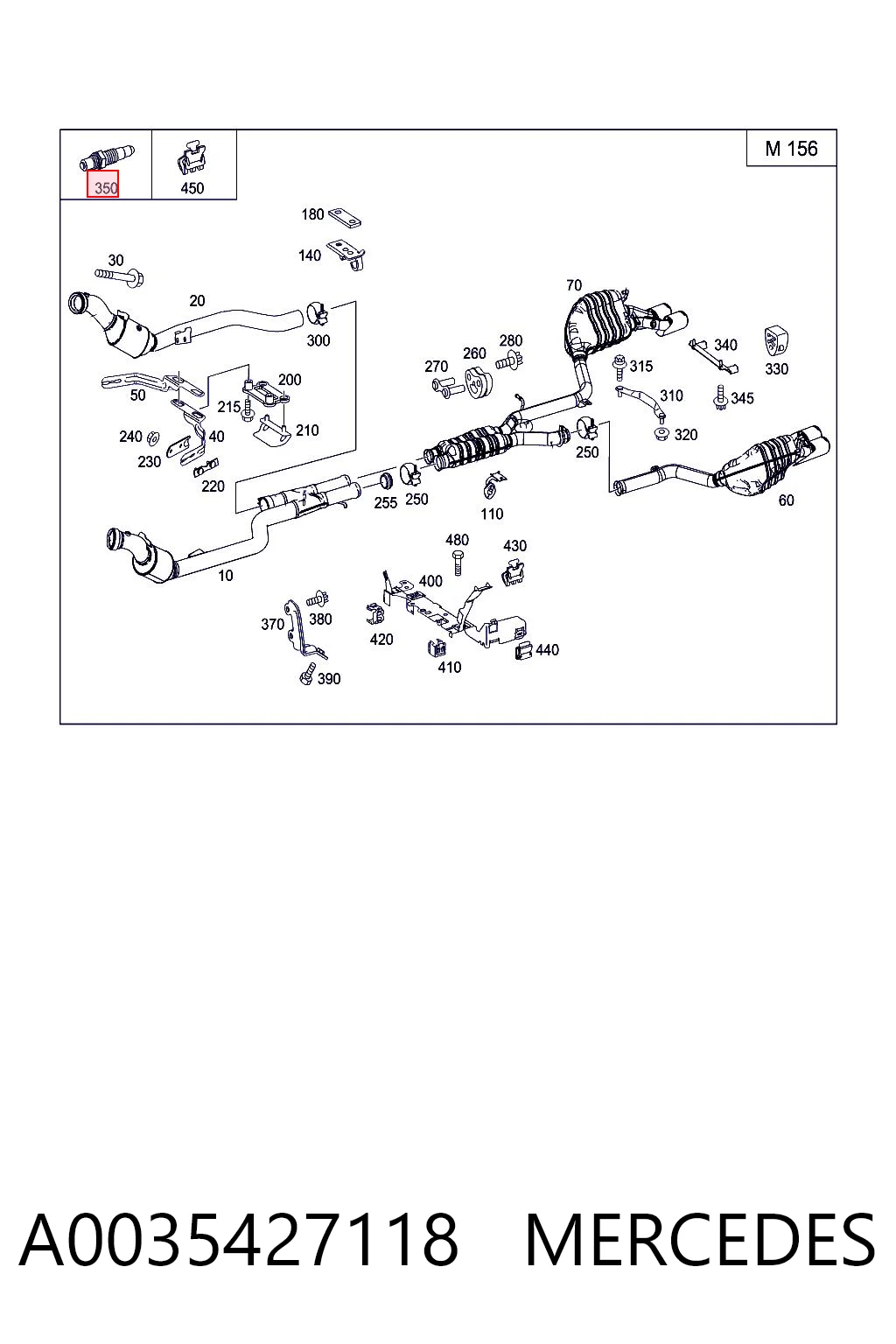 A0035427118 Mercedes Sonda lambda, sensor de oxigênio até o catalisador