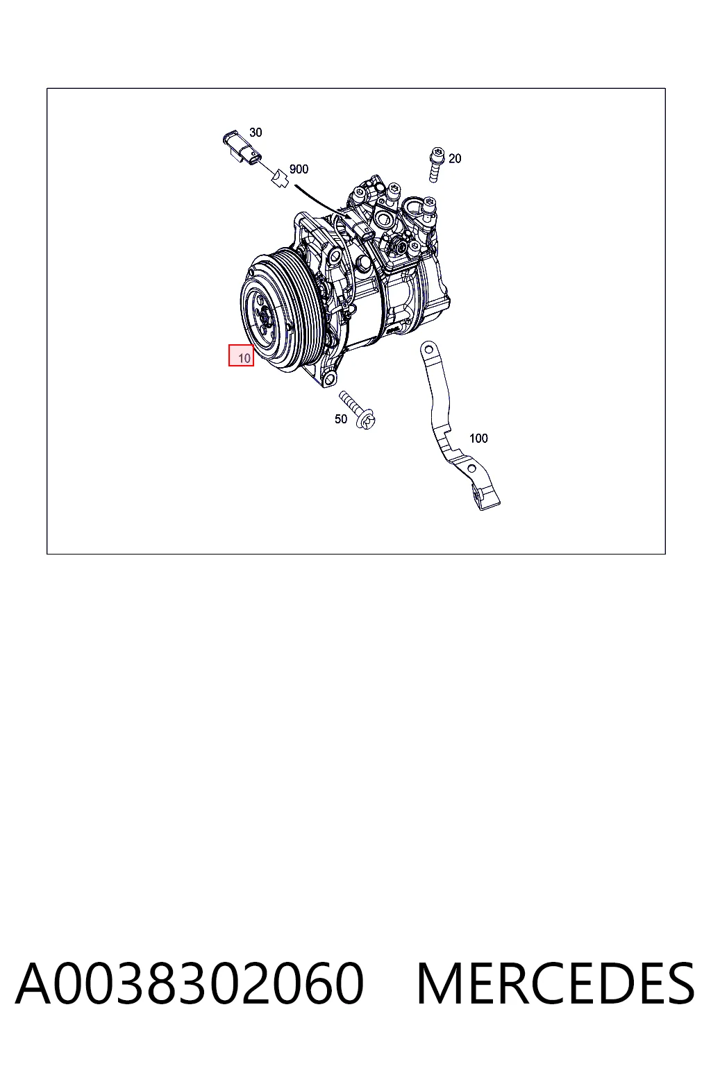 A0038302060 Mercedes Compressor de aparelho de ar condicionado