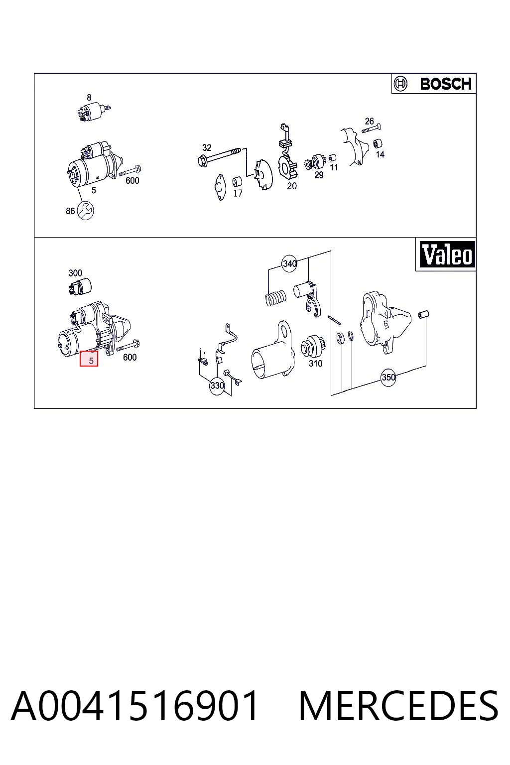 A0041516901 Mercedes Motor de arranco