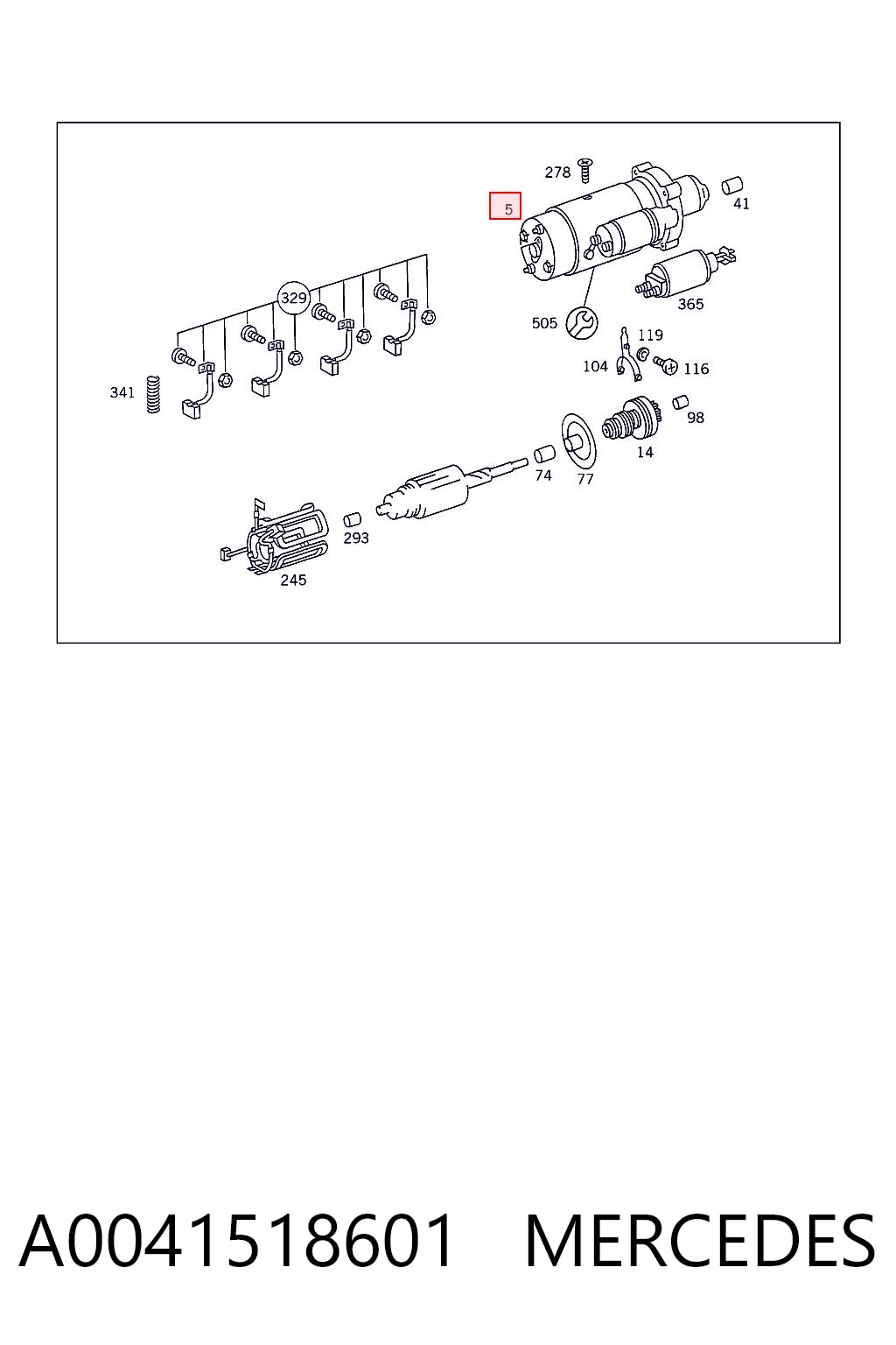 A0041518601 Mercedes Motor de arranco