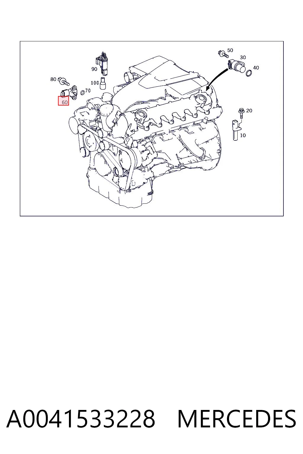 A0041533228 Mercedes Sensor de pressão no coletor de admissão, MAP