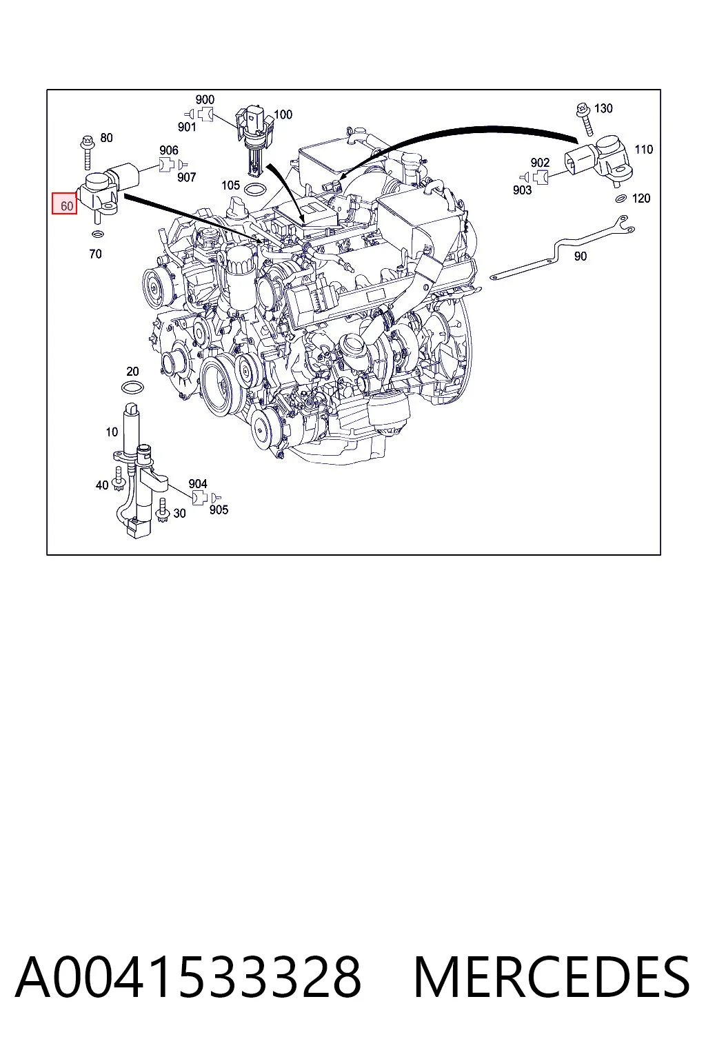 A0041533328 Mercedes Sensor de pressão de supercompressão