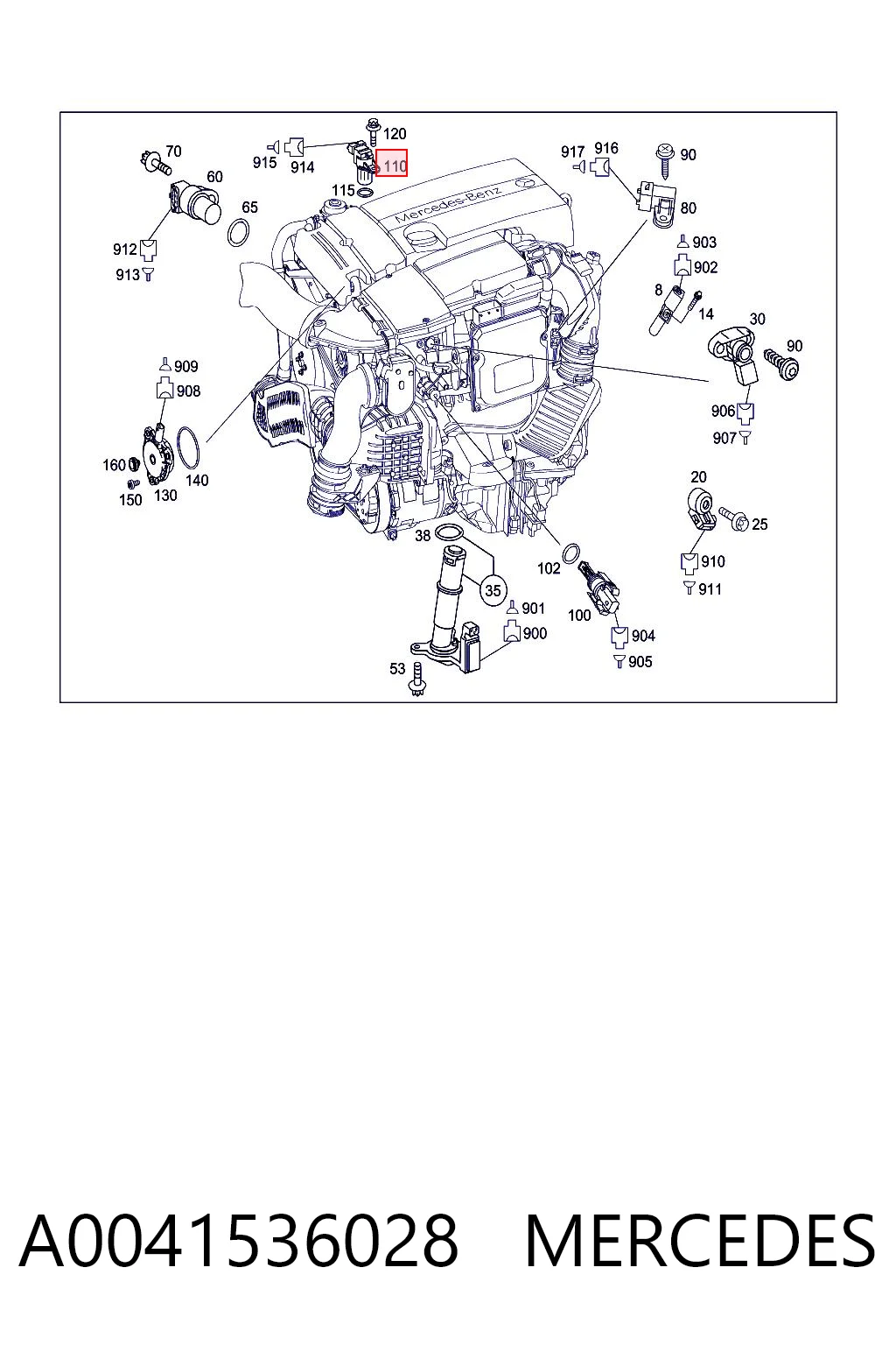 A0041536028 Mercedes Sensor de posição da árvore distribuidora