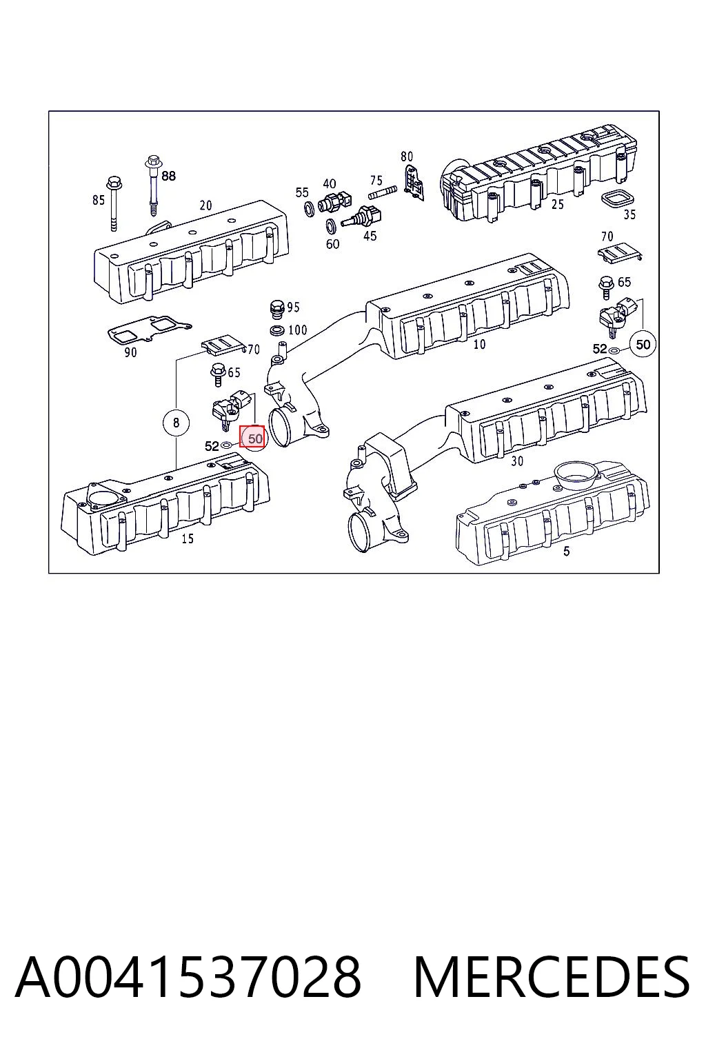 A0041537028 Mercedes Sensor de pressão de supercompressão