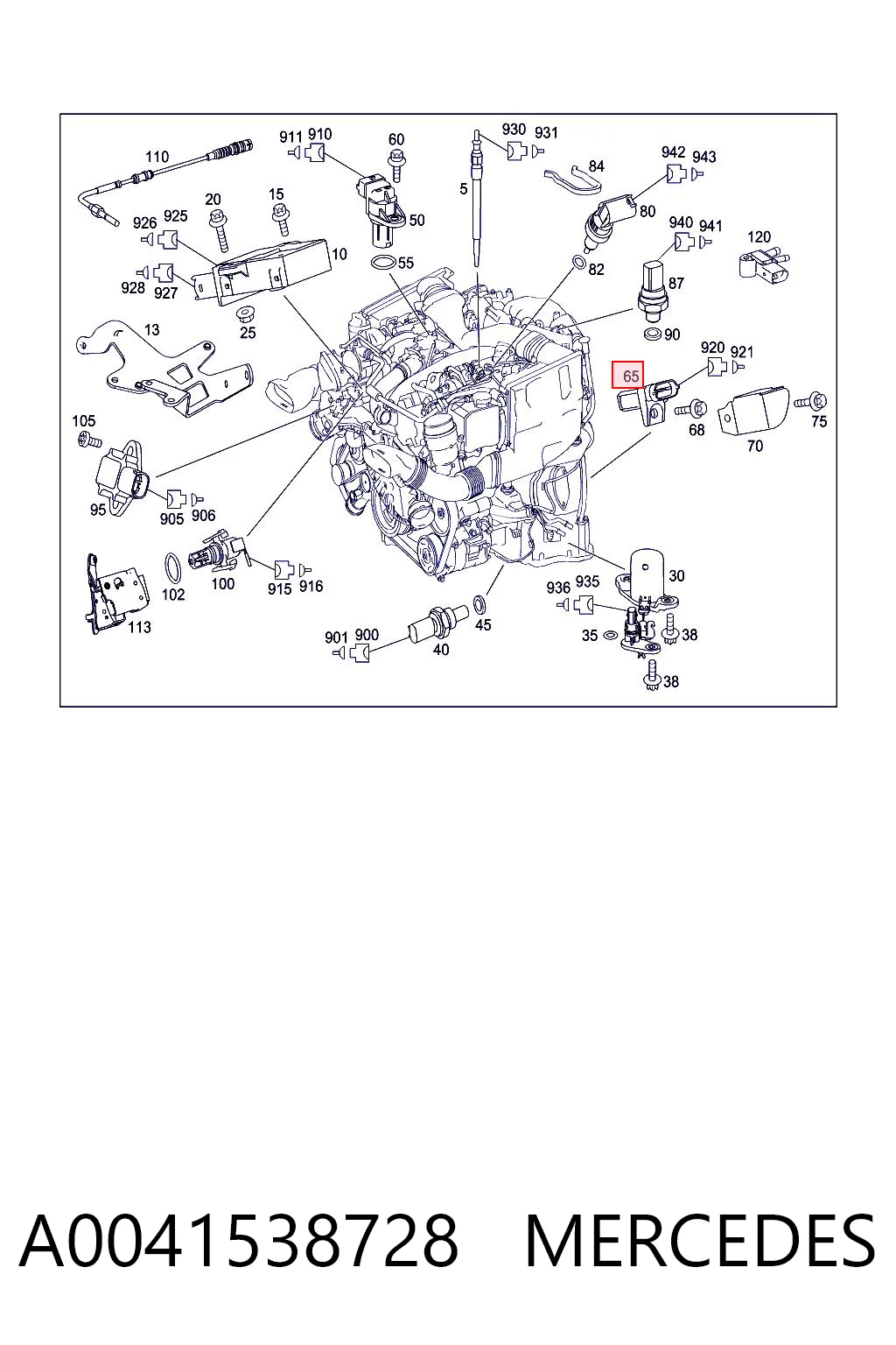 A0041538728 Mercedes Sensor de posição (de revoluções) de cambota