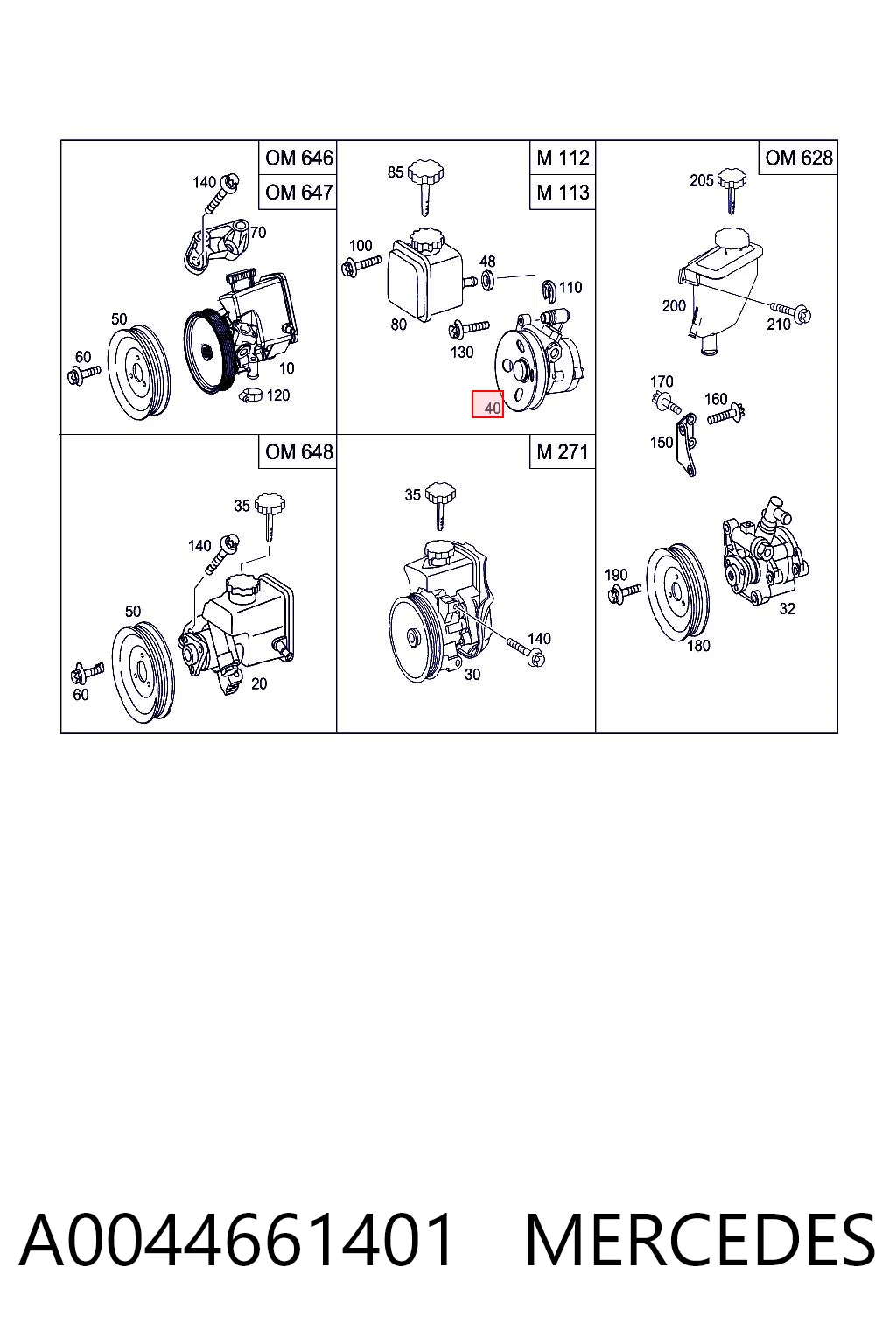 A0044661401 Mercedes Bomba da Direção hidrâulica assistida