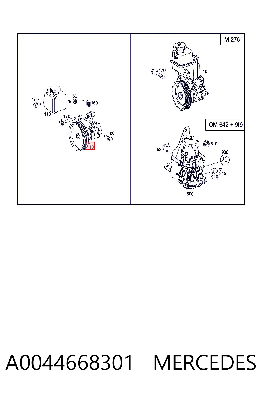 A0044668301 Mercedes Bomba da Direção hidrâulica assistida