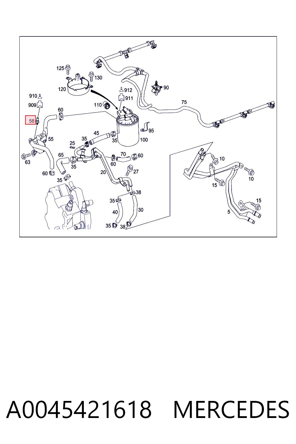 A0045421618 Mercedes Sensor de pressão de combustível