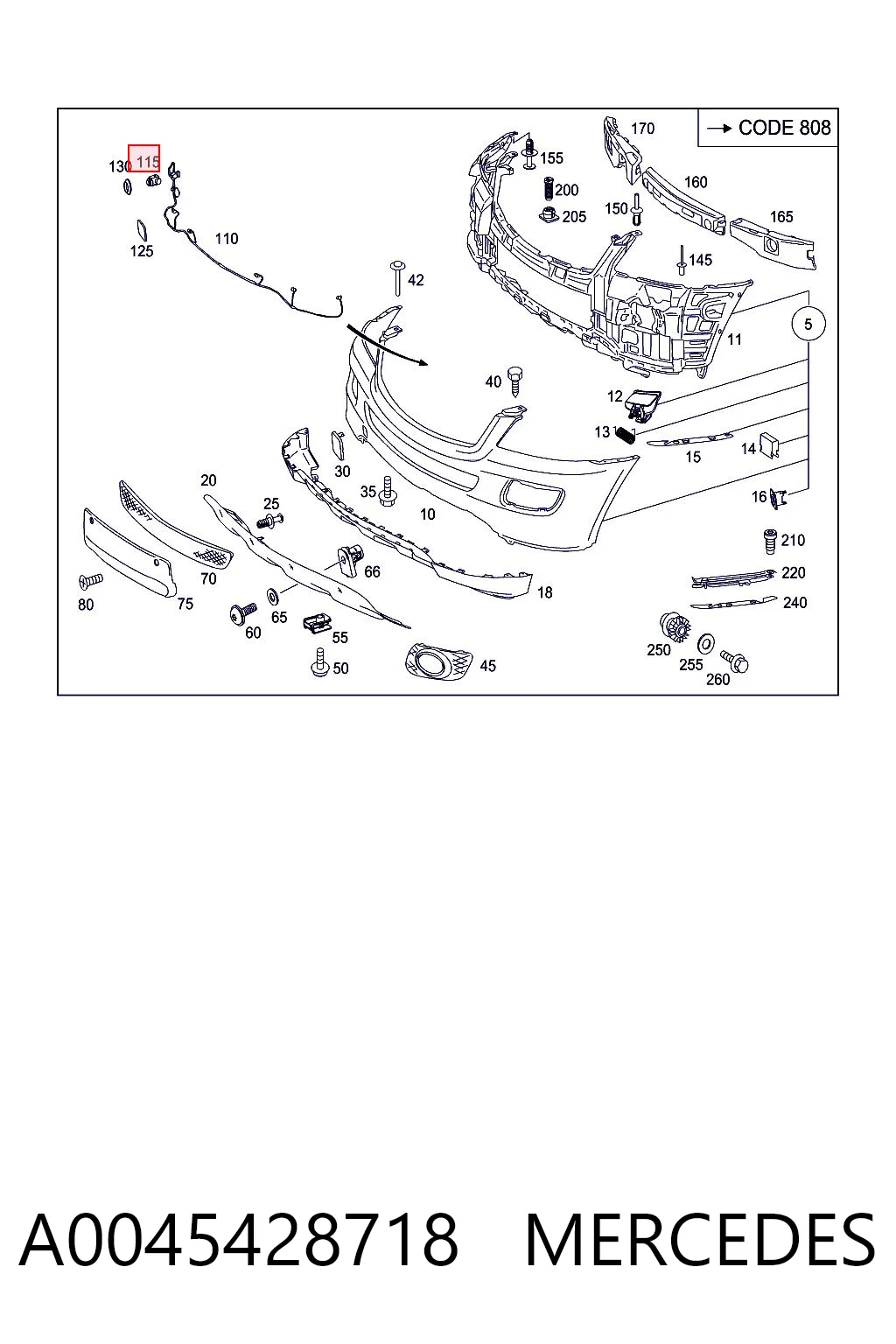 A0045428718 Mercedes Sensor dianteiro de sinalização de estacionamento (sensor de estacionamento)