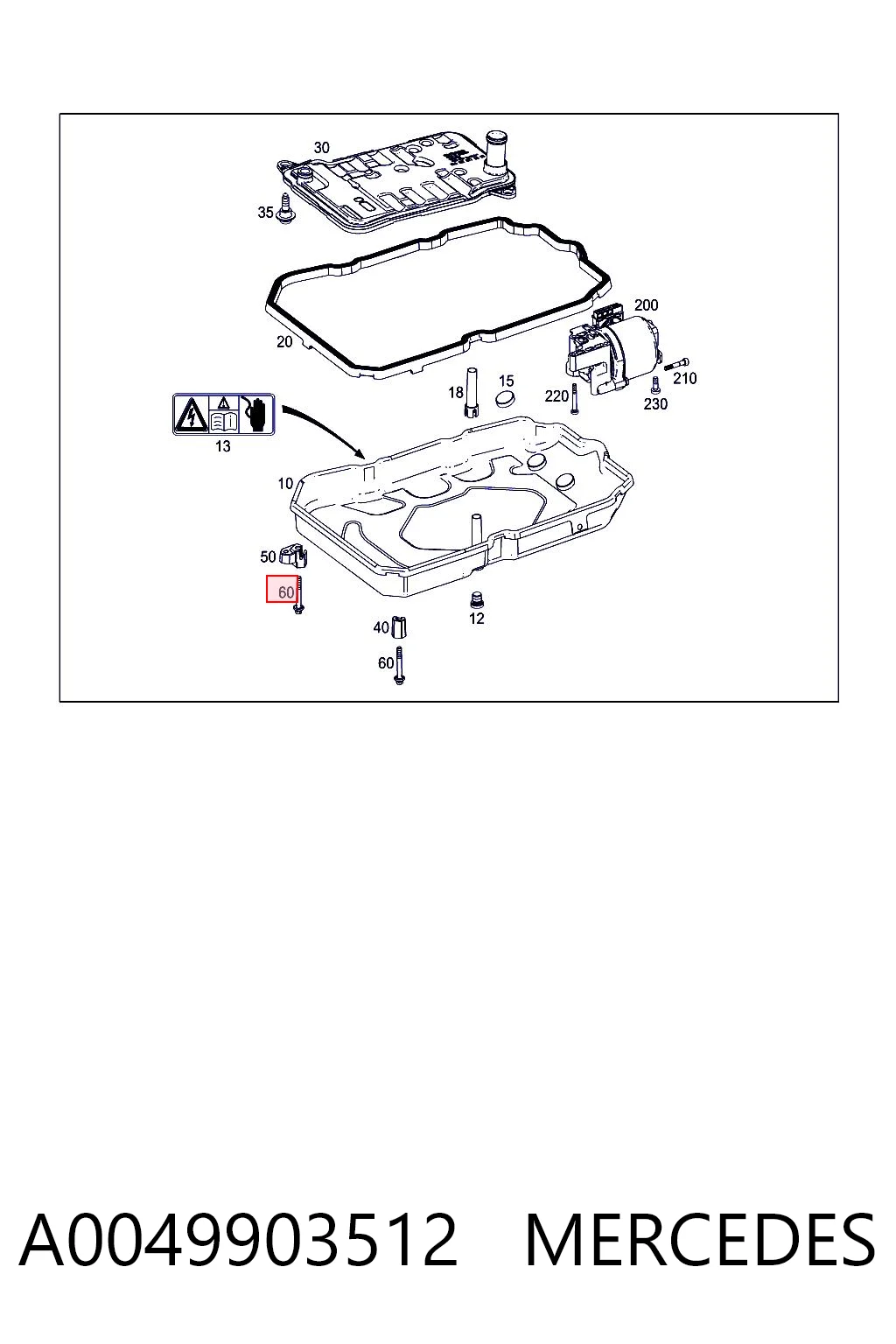 A0049903512 Mercedes Parafuso (porca) de fixação