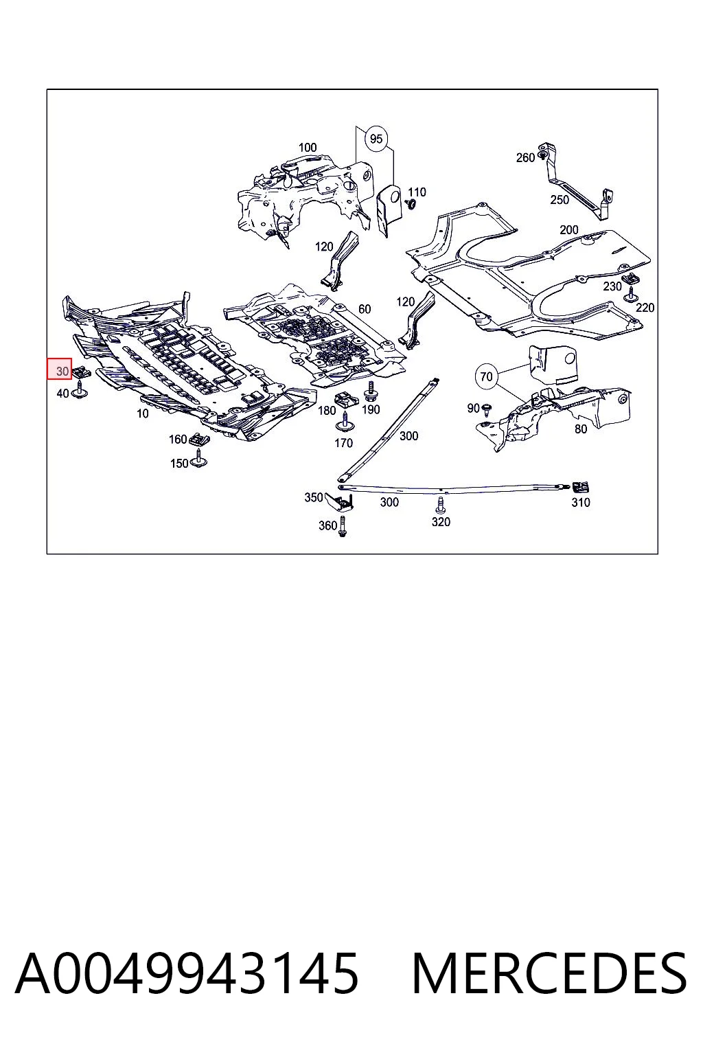 A0049943145 Mercedes Porca cativa para parafuso auto-roscante