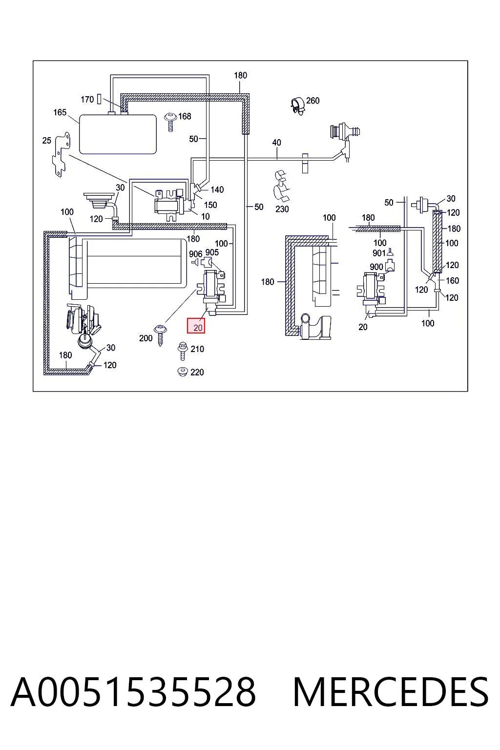 A0051535528 Mercedes Convertidor de pressão (solenoide) de supercompressão