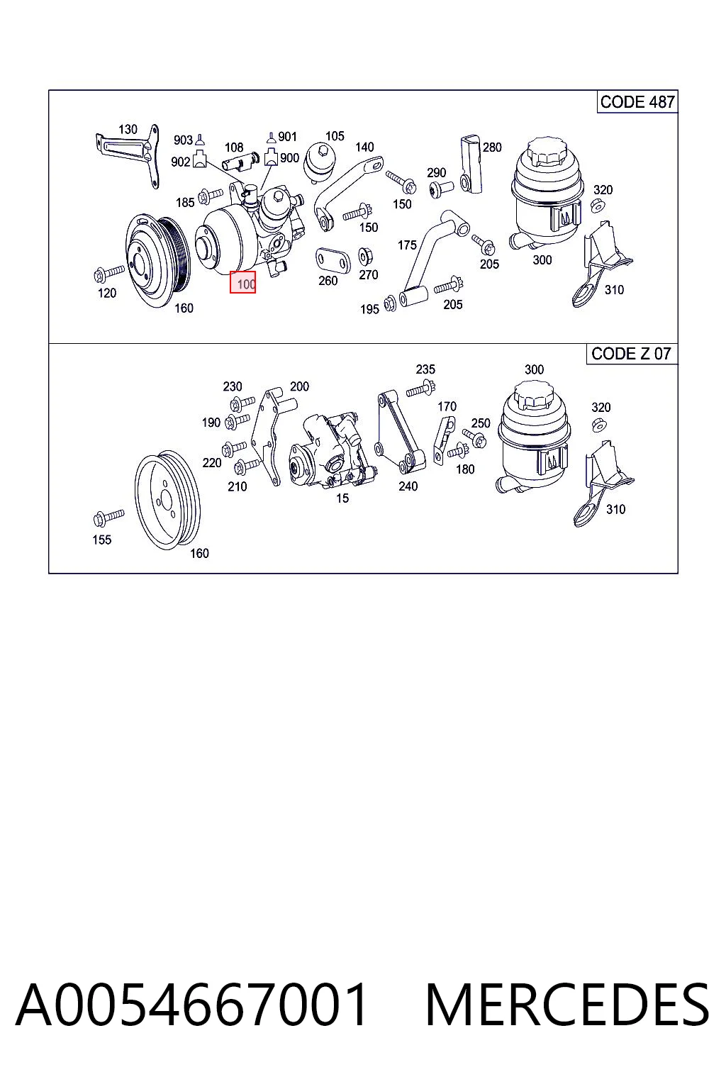 A0054667001 Mercedes Bomba da Direção hidrâulica assistida