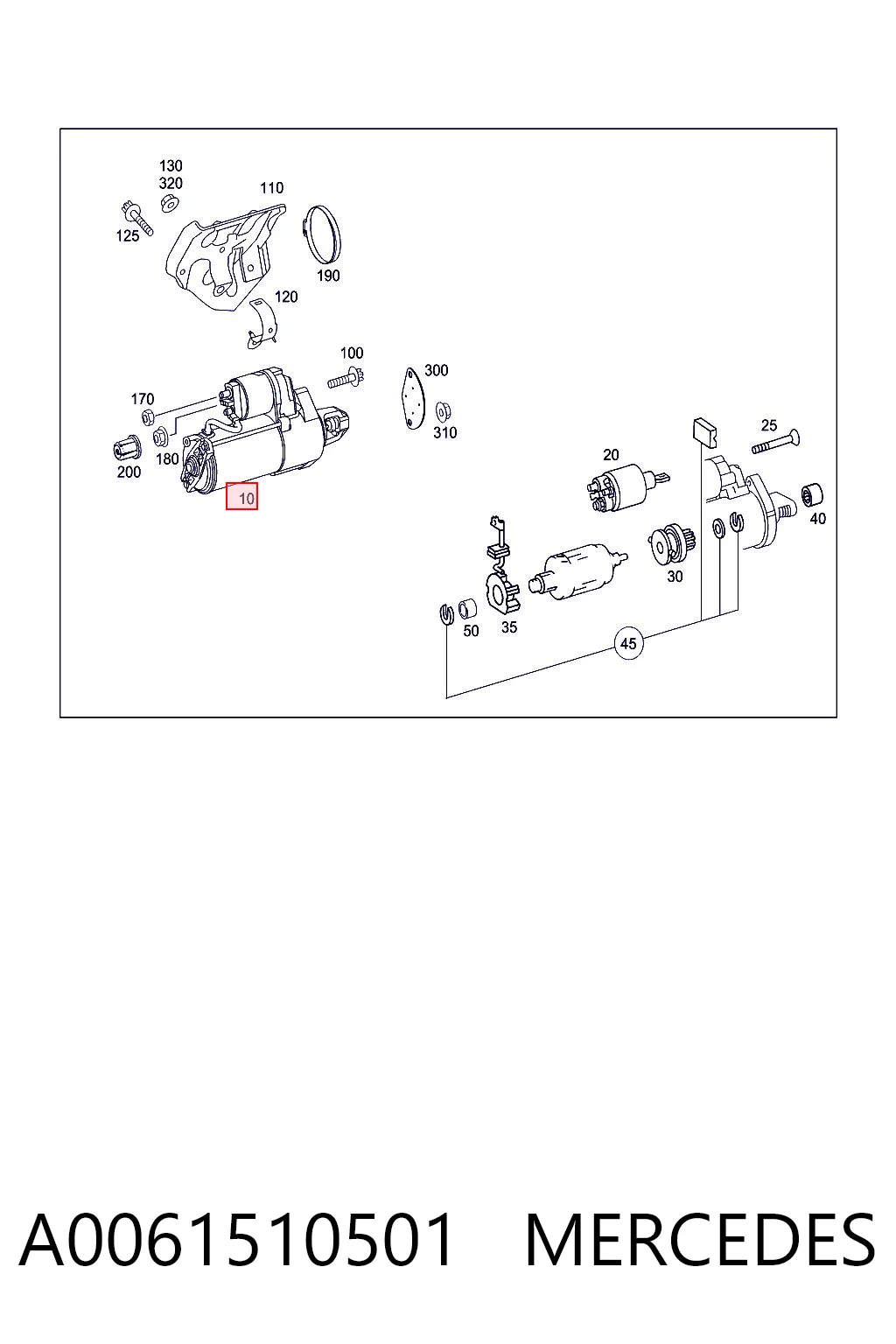 A0061510501 Mercedes Motor de arranco