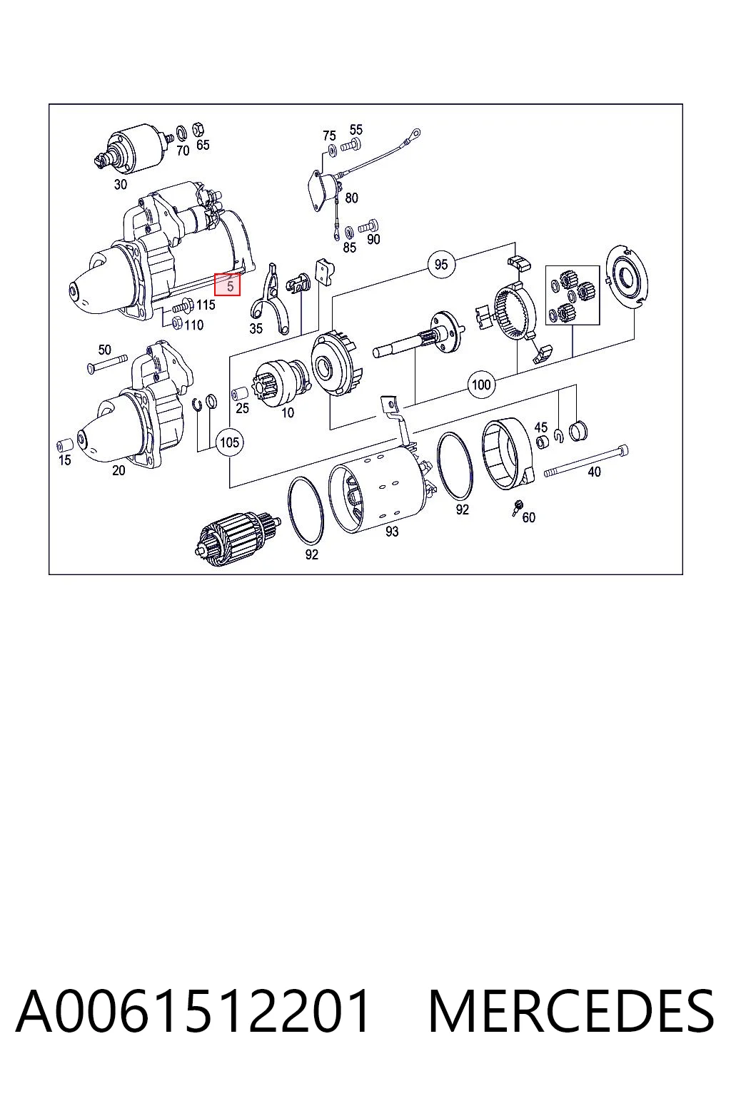 A0061512201 Mercedes Motor de arranco