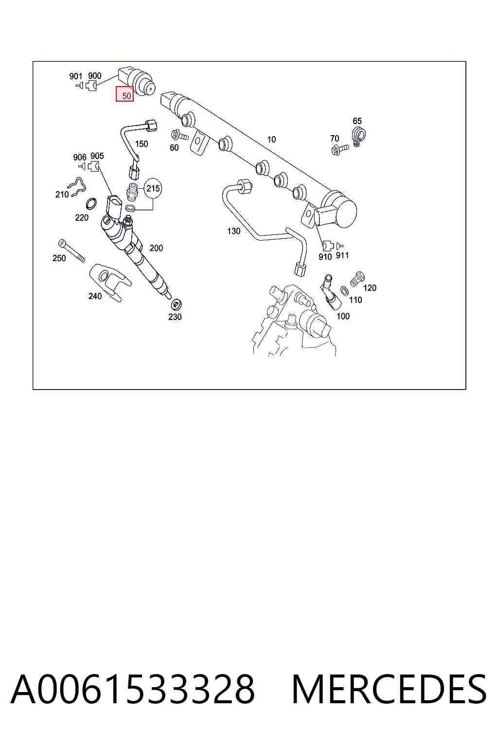 A0061533328 Mercedes Sensor de pressão de combustível