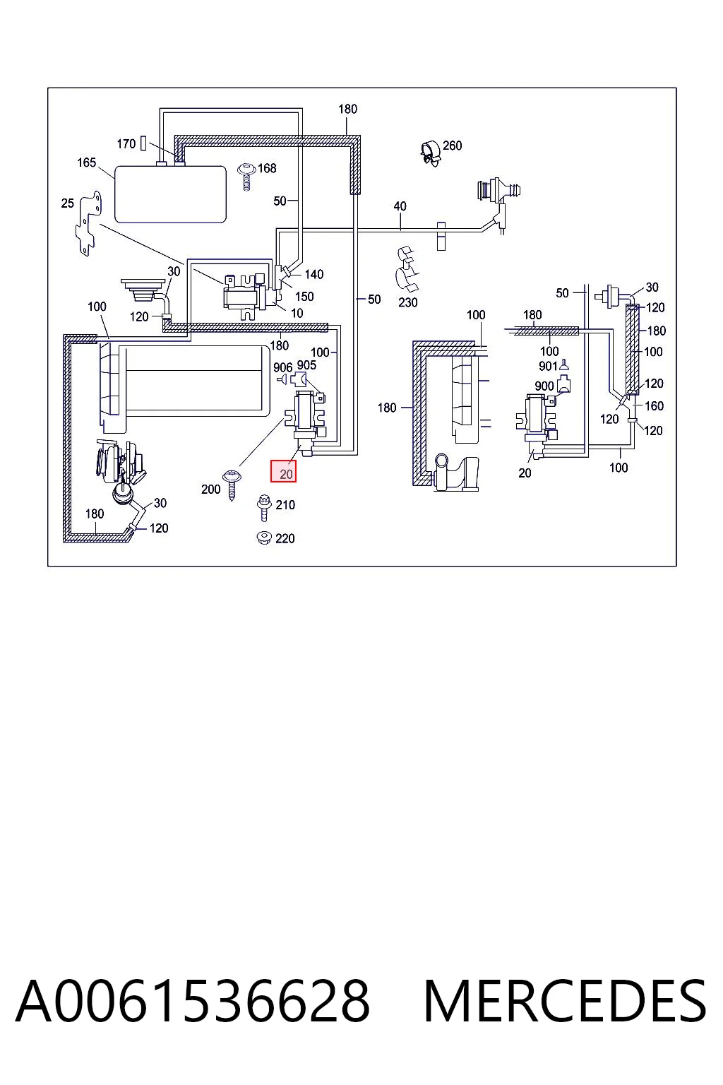 A0061536628 Mercedes Convertidor de pressão (solenoide) de supercompressão