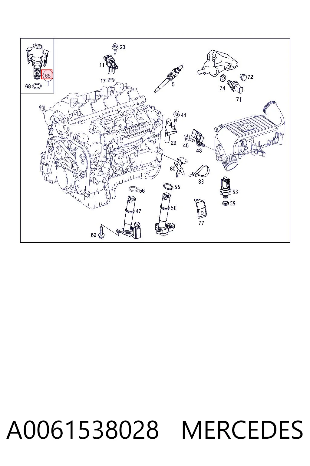 A0061538028 Mercedes Sensor de temperatura da mistura de ar