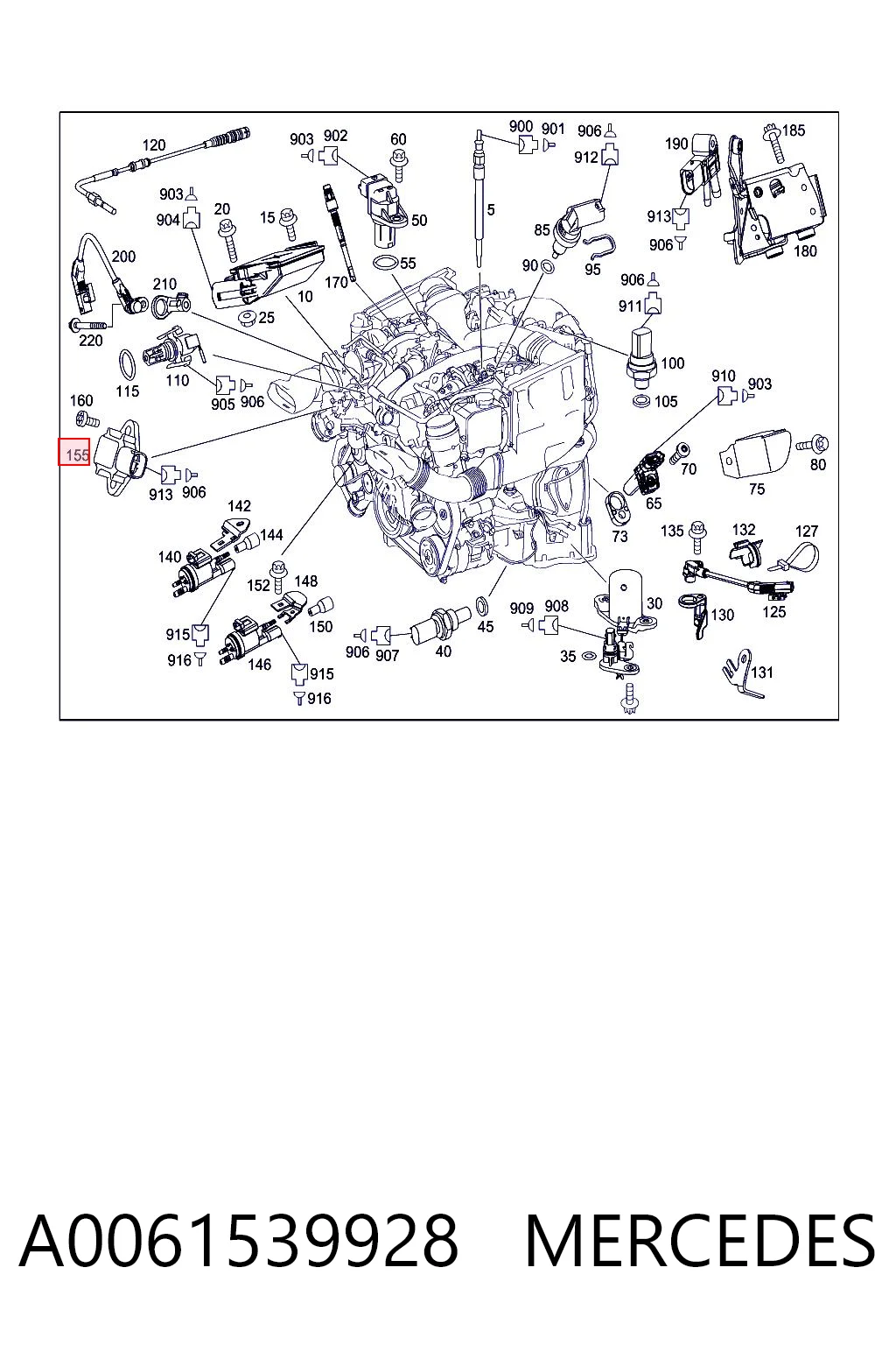 A0061539928 Mercedes Sensor de pressão de supercompressão