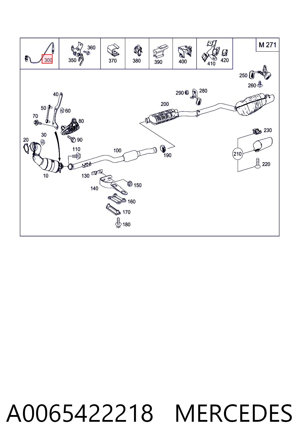 A0065422218 Mercedes Sonda lambda, sensor de oxigênio até o catalisador