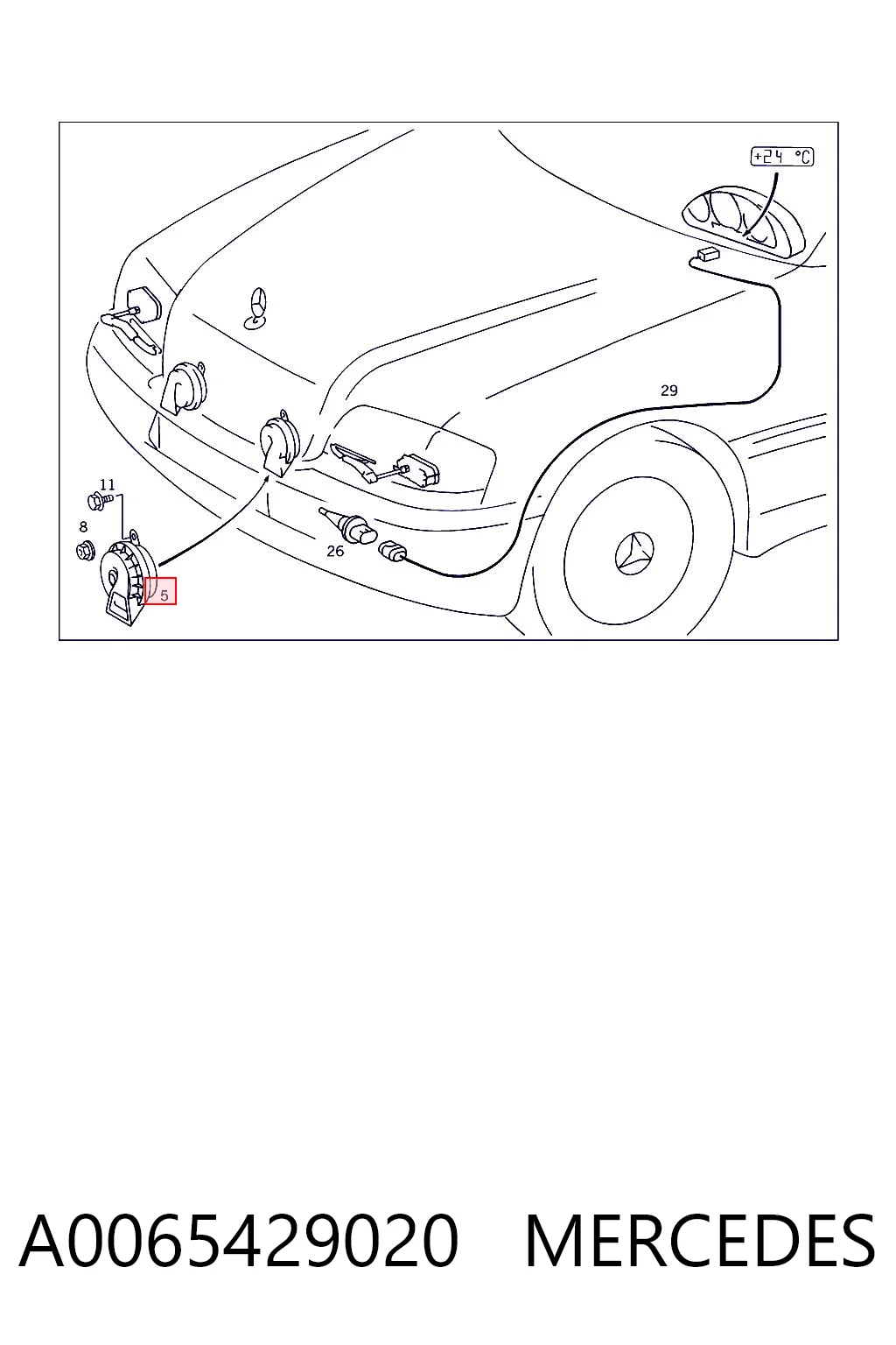 Sinal sonoro (cláxon) Peugeot/Citroen 9800563180