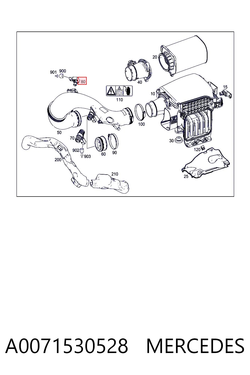 A0071530528 Mercedes Sensor de pressão de supercompressão