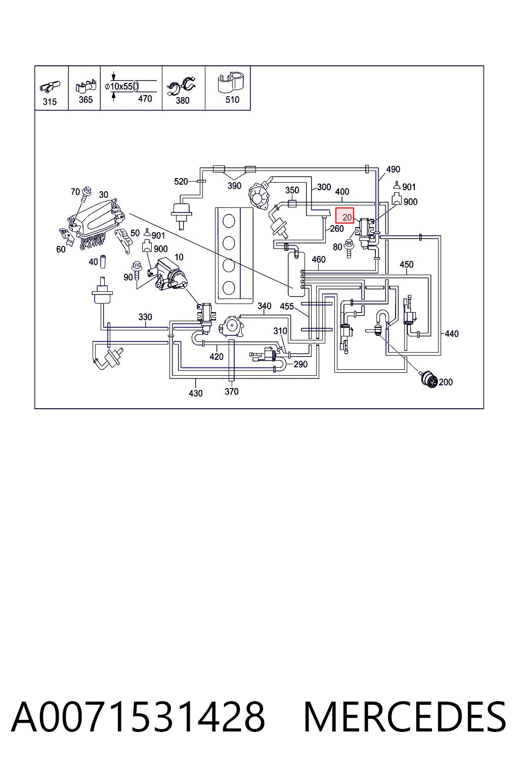 A0071531428 Mercedes Convertidor de pressão (solenoide) de supercompressão