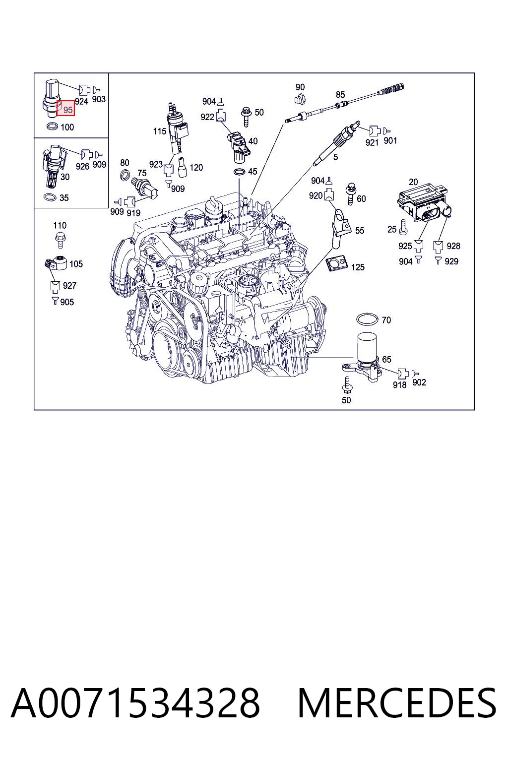A0071534328 Mercedes Sensor de pressão dos gases de escape