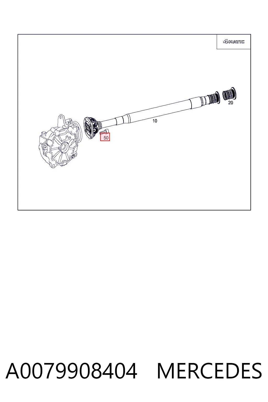 A0079908404 Mercedes Parafuso da junta universal