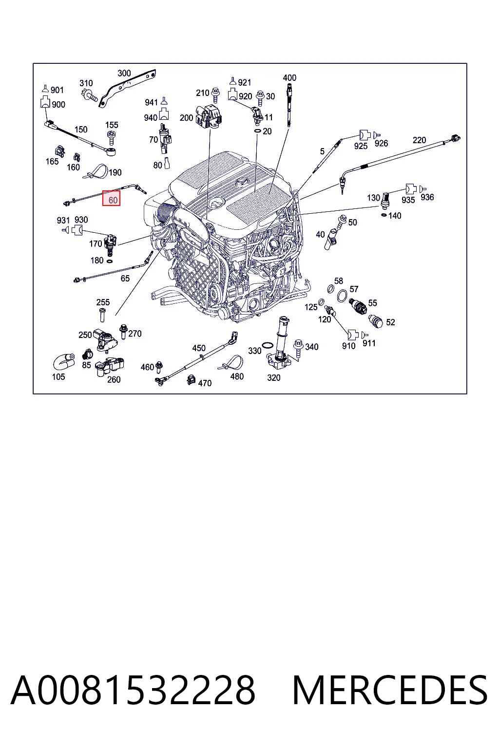 A0081532228 Mercedes Sensor de temperatura dos gases de escape (GE), antes de turbina