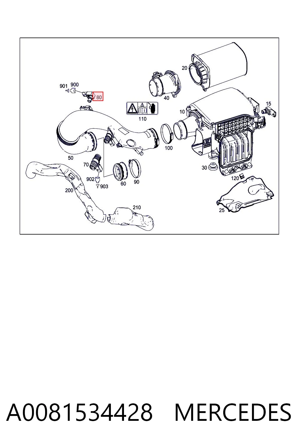 A0081534428 Mercedes Sensor de pressão de supercompressão