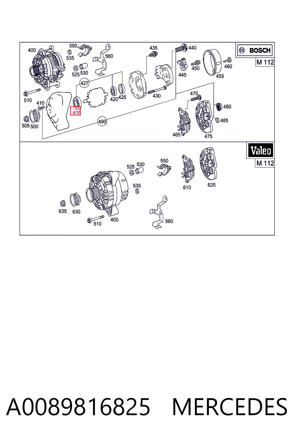 A0089816825 Mercedes