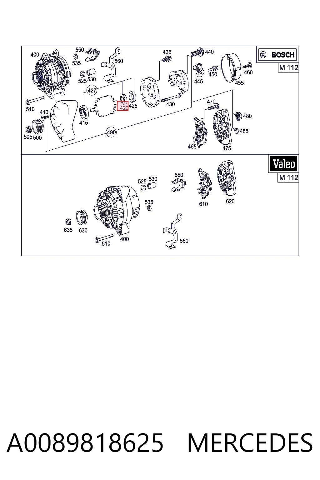 A0089818625 Mercedes
