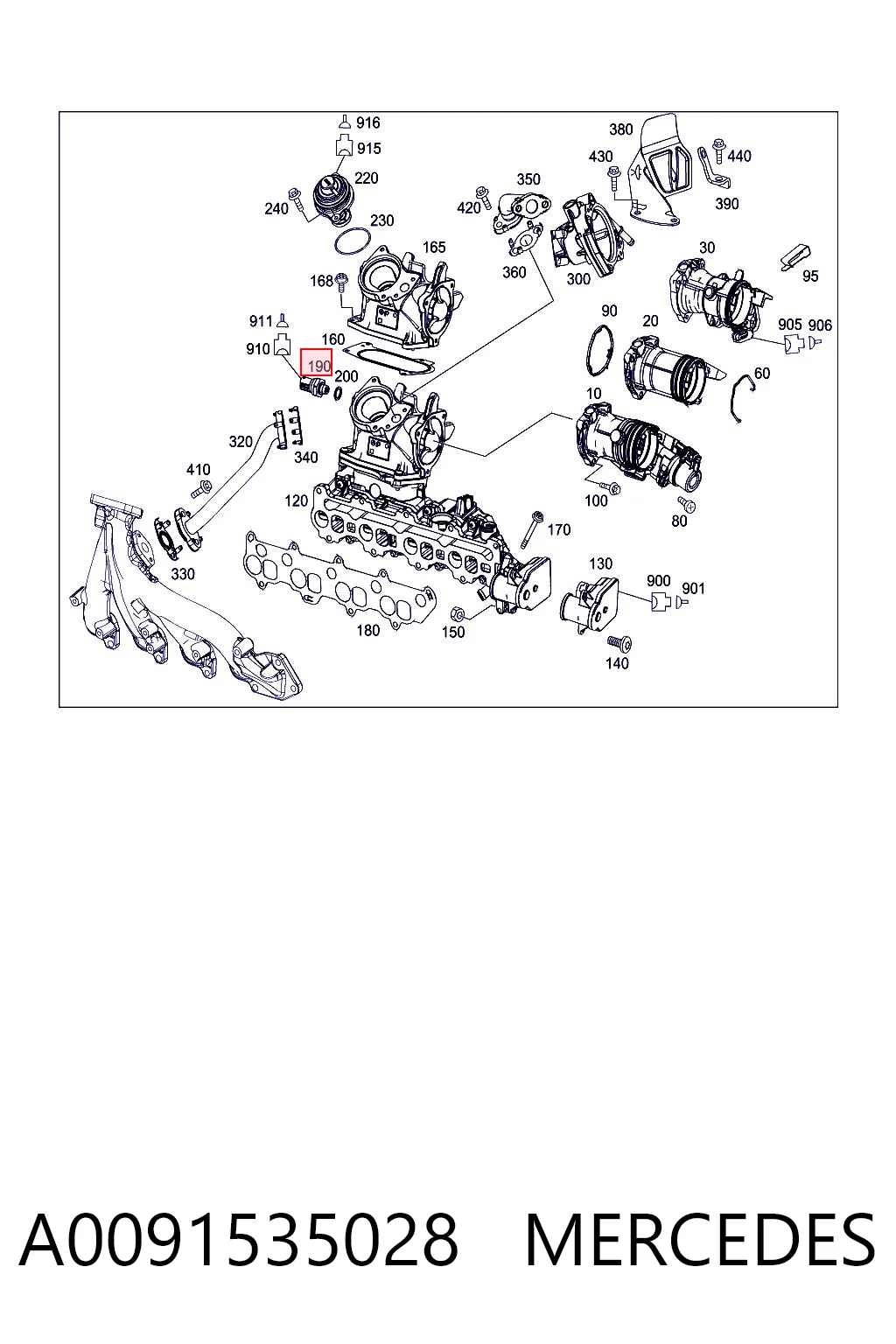 A0091535028 Mercedes Sensor de pressão dos gases de escape