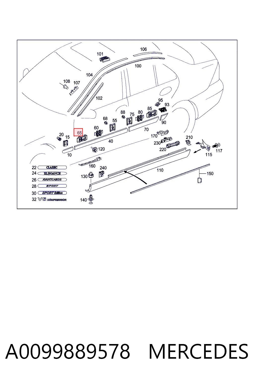 A0099889578 Mercedes