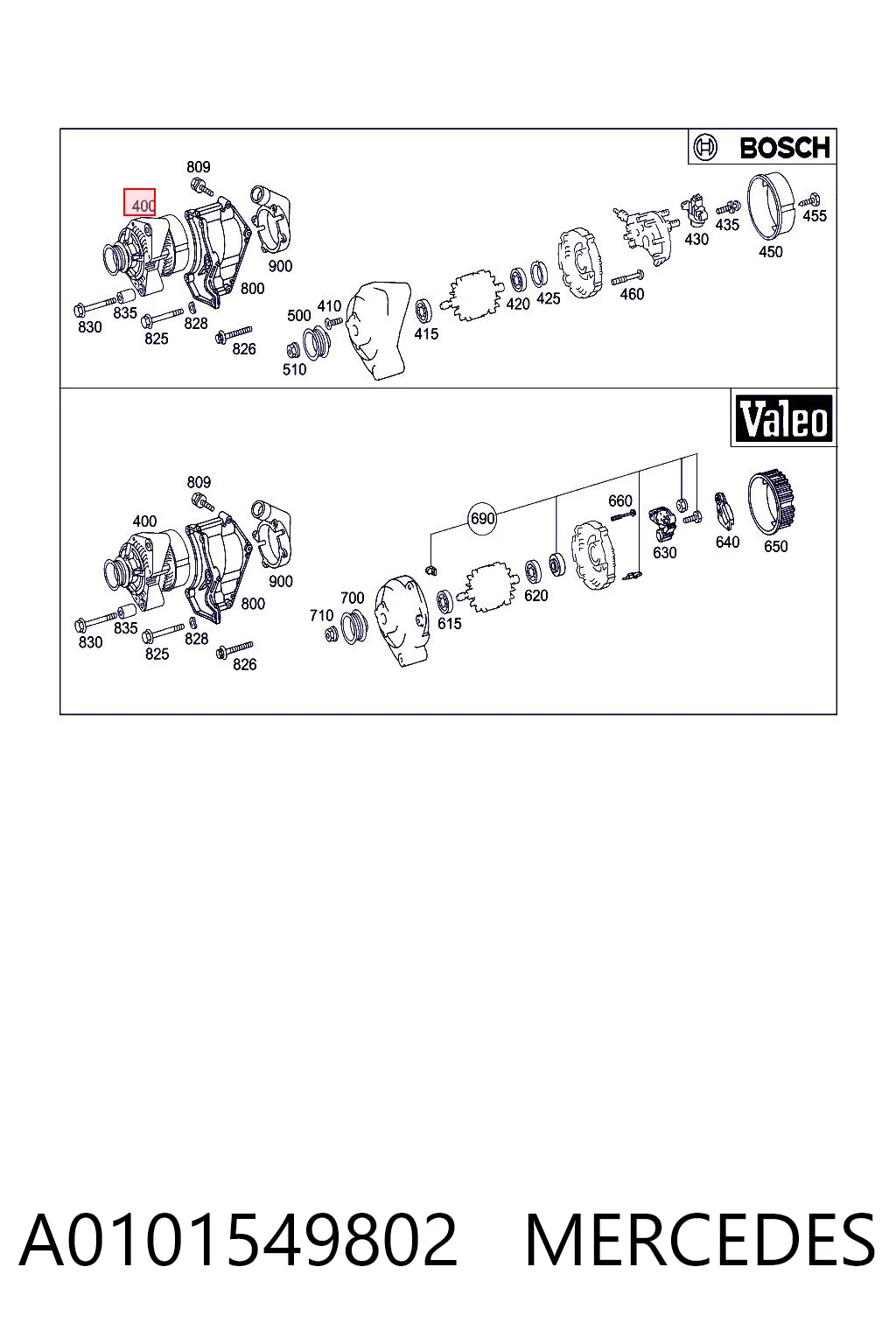 A0101549802 Mercedes Gerador