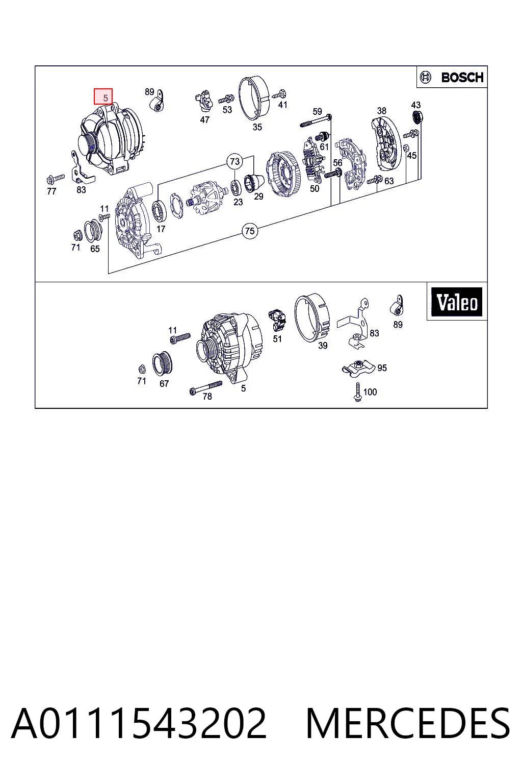 A0111543202 Mercedes Gerador