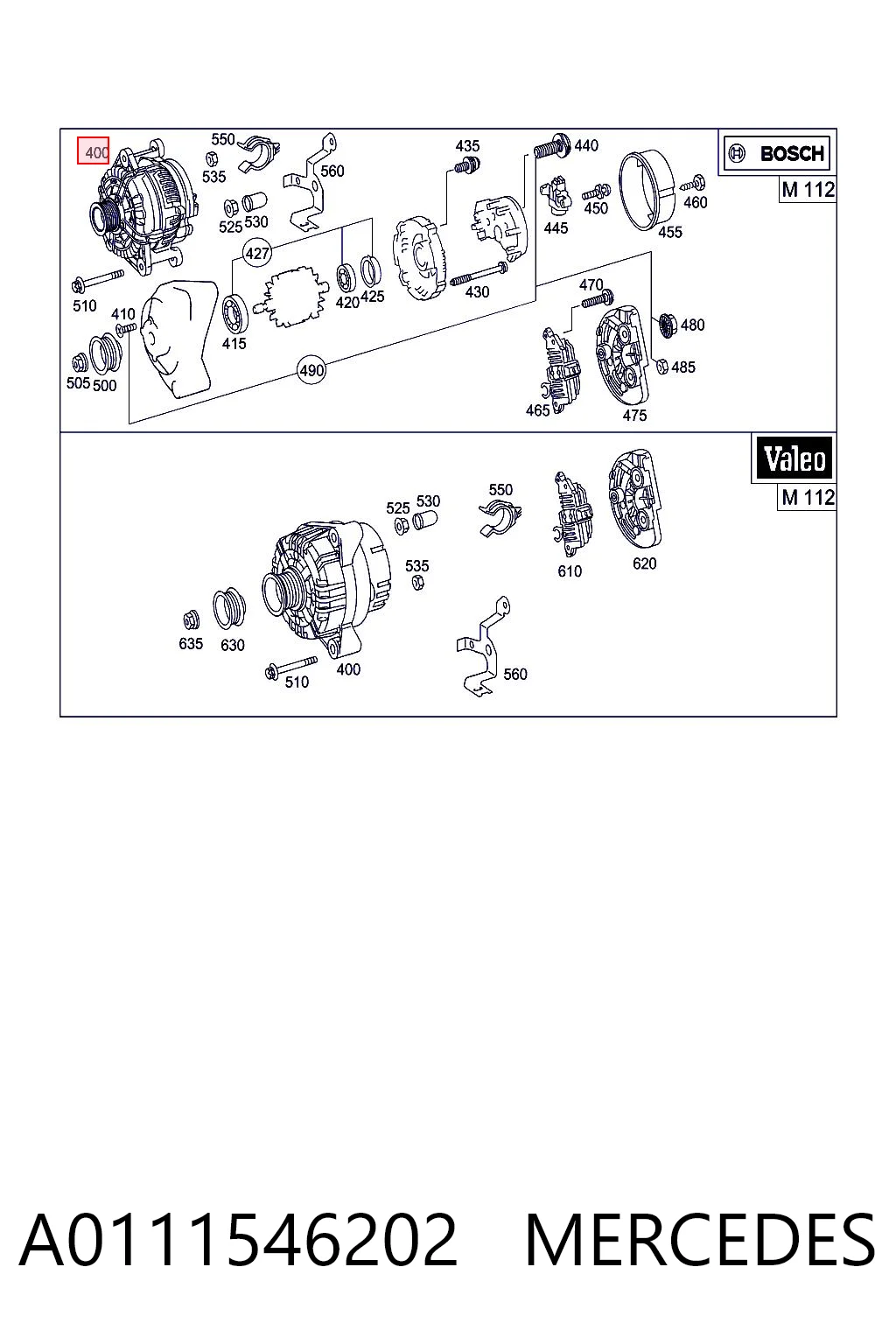 A0111546202 Mercedes Gerador