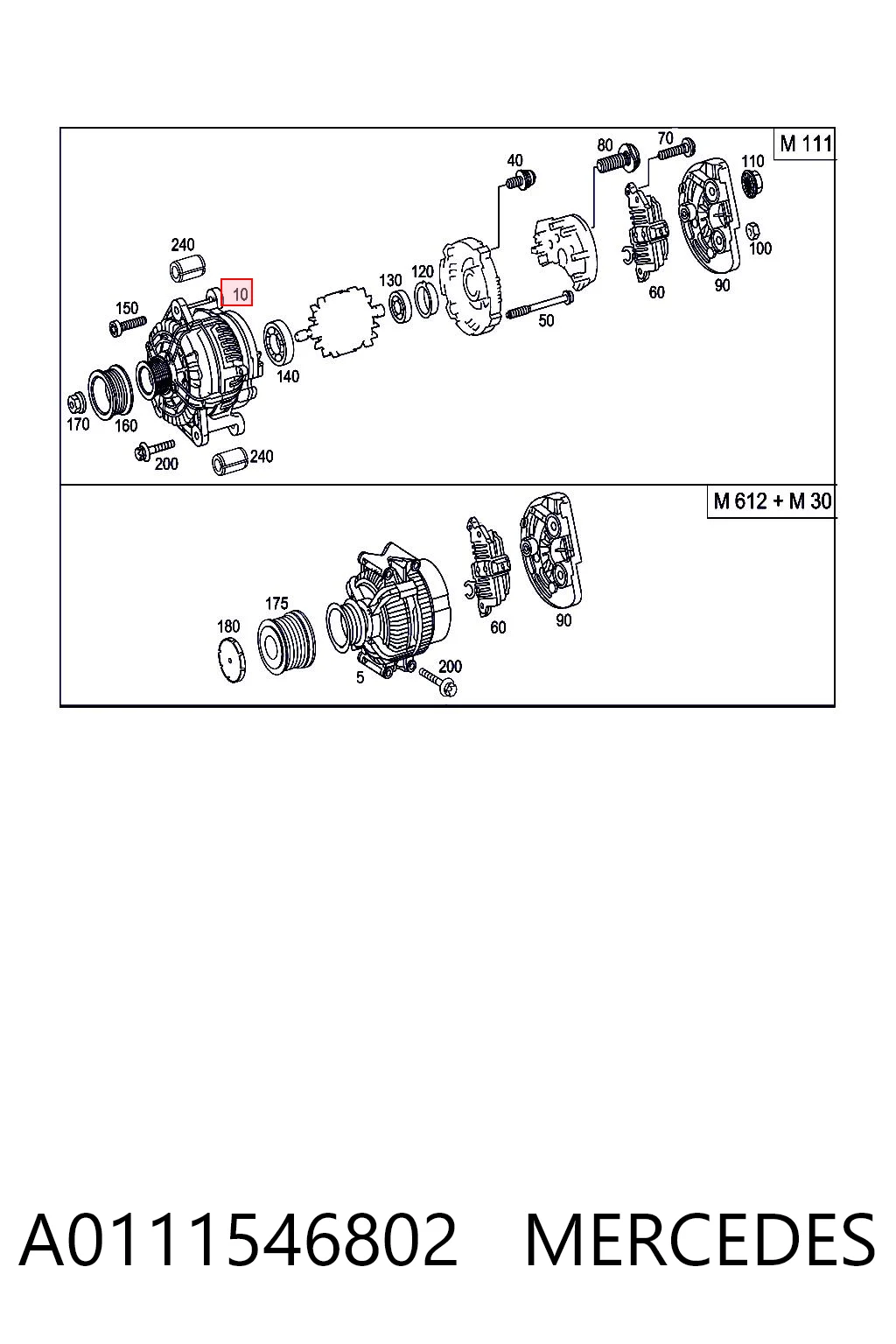 A0111546802 Mercedes Gerador