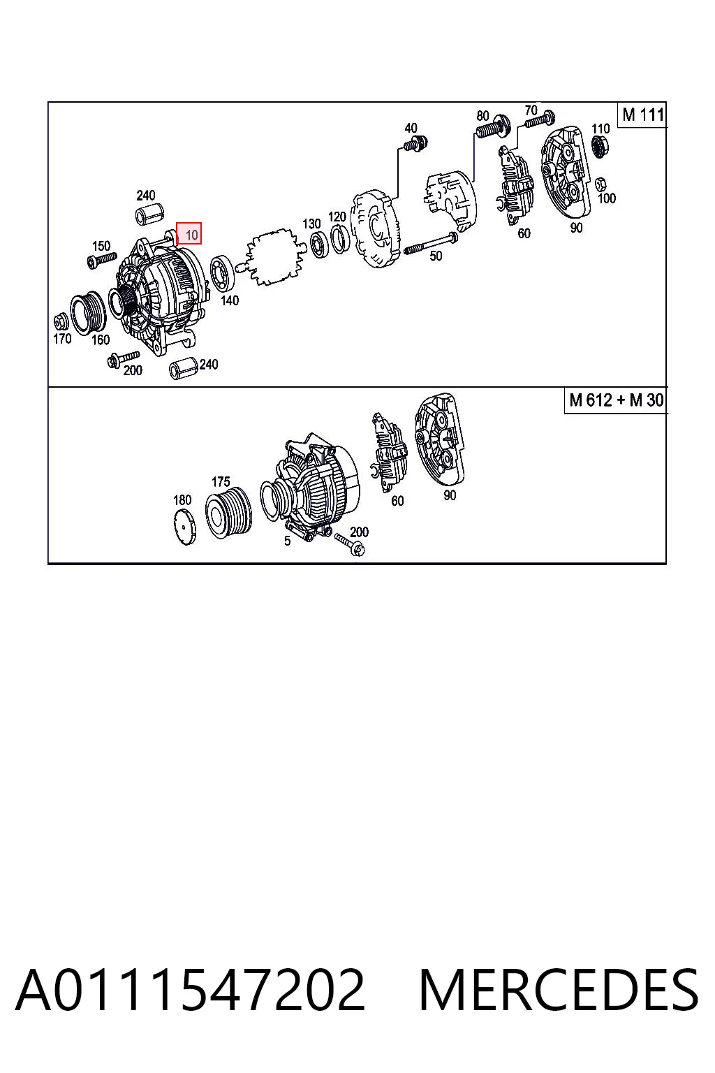 A0111547202 Mercedes Gerador