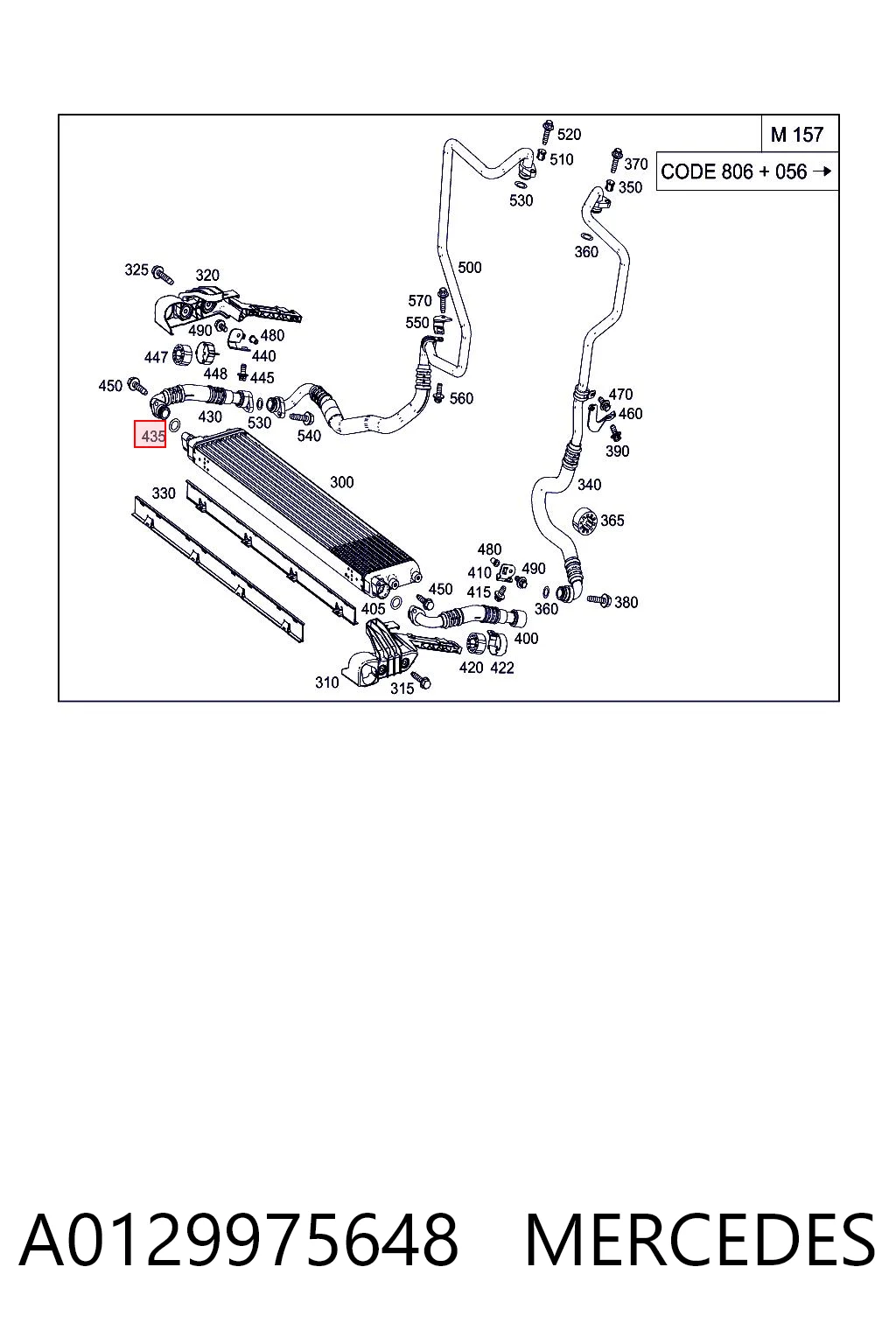 A0129975648 Mercedes Vedante de mangueira de derivação de óleo de turbina