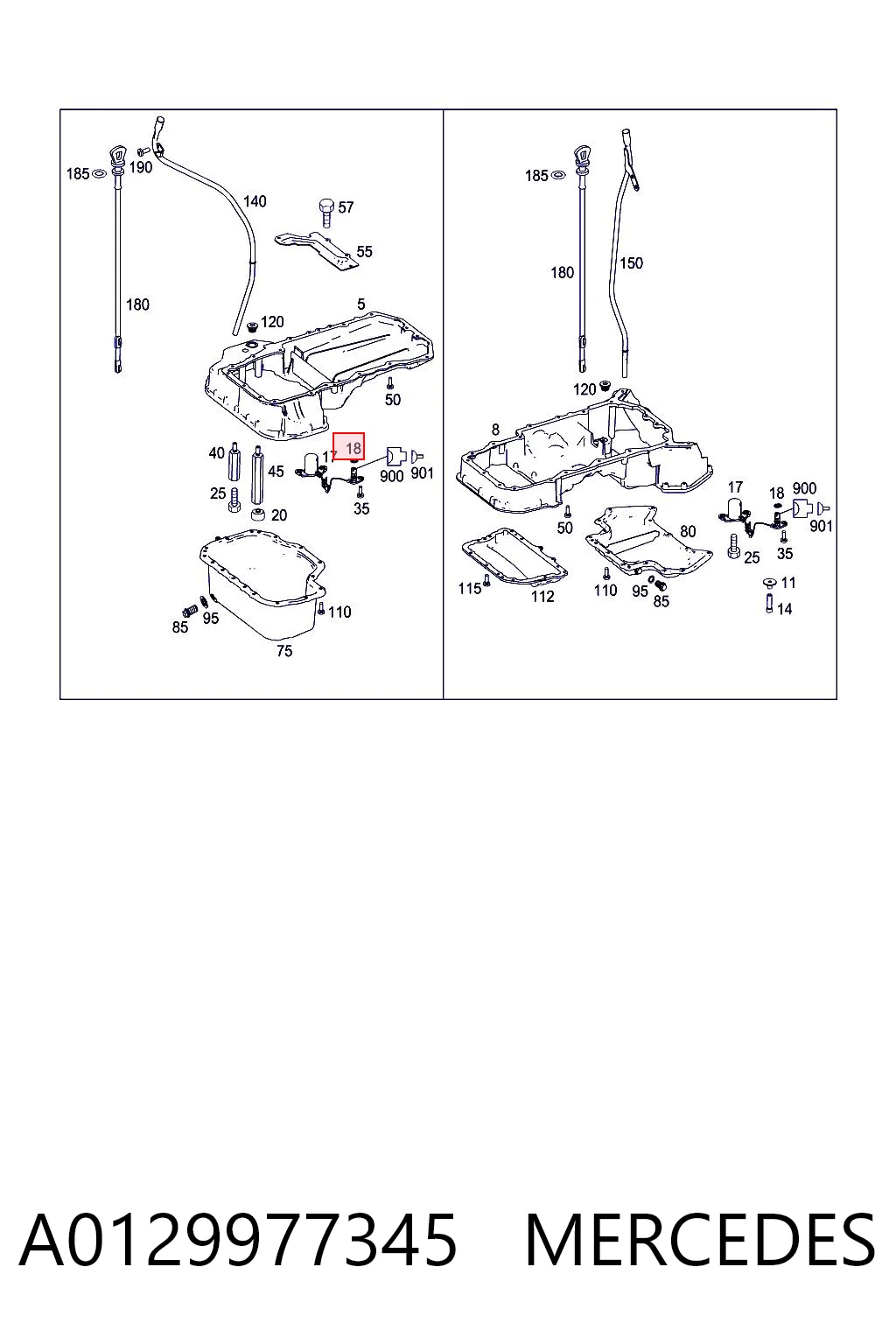 A0129977345 Mercedes Vedante anular de sensor do nível de óleo