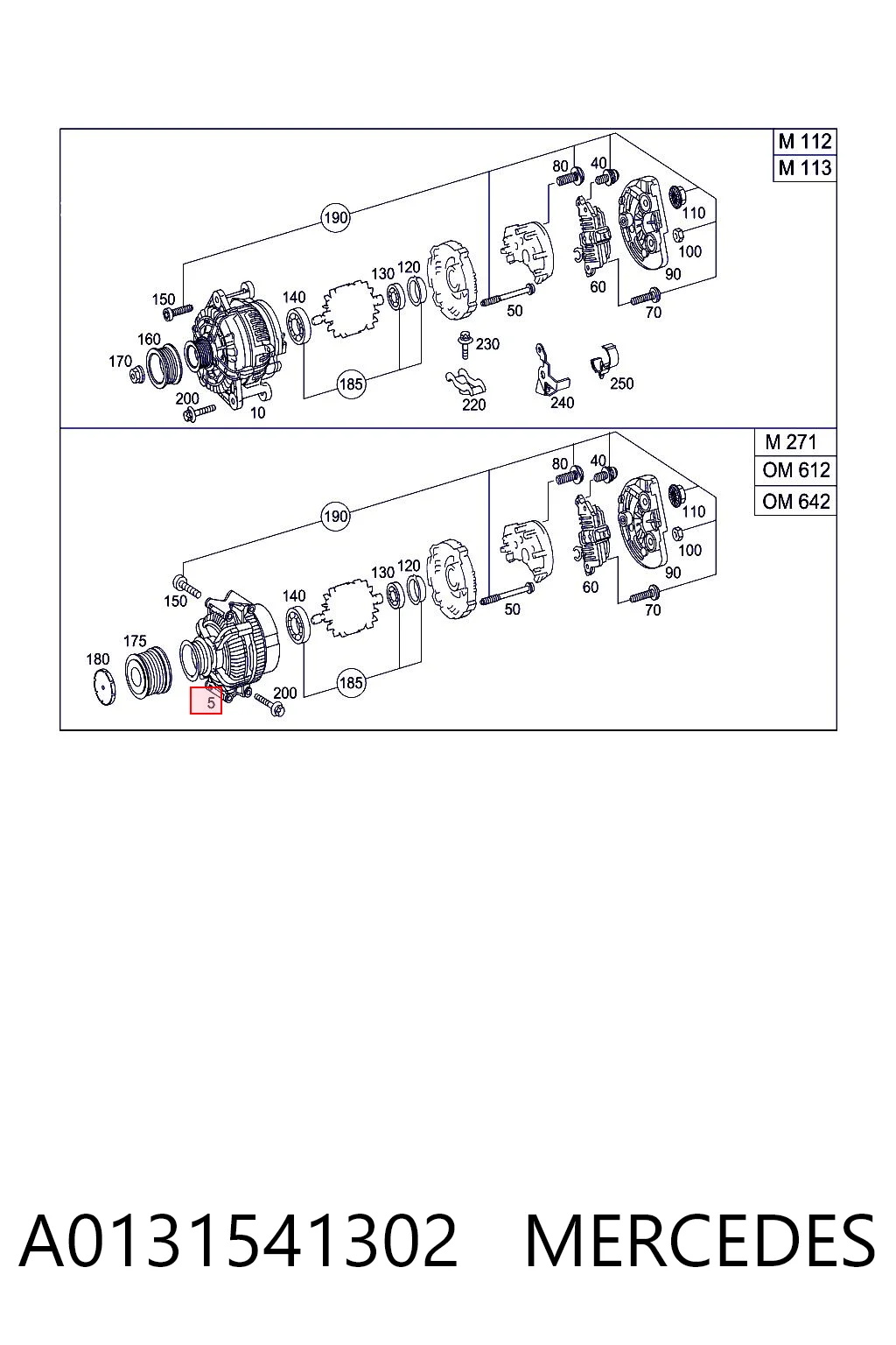 A0131541302 Mercedes Gerador